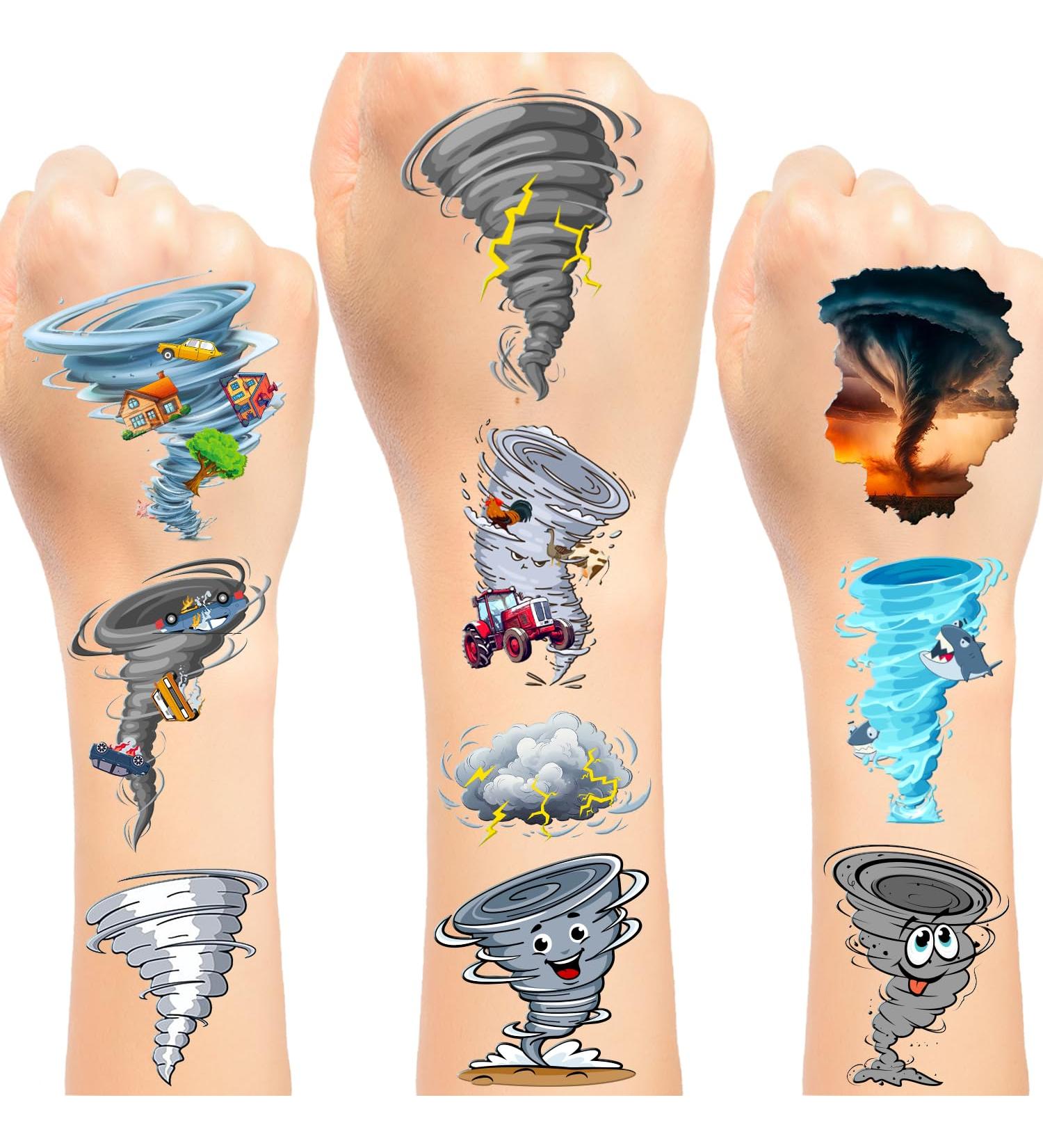 24 Sheets 144 PCS Tornado Temporary Tattoos Stickers Tornado Party Favors Tornado Birthday Party Decorations Supplies Gifts for Kids Teens Adults Boys Girls Classroom Rewards - Buy Online on GoSupps.com