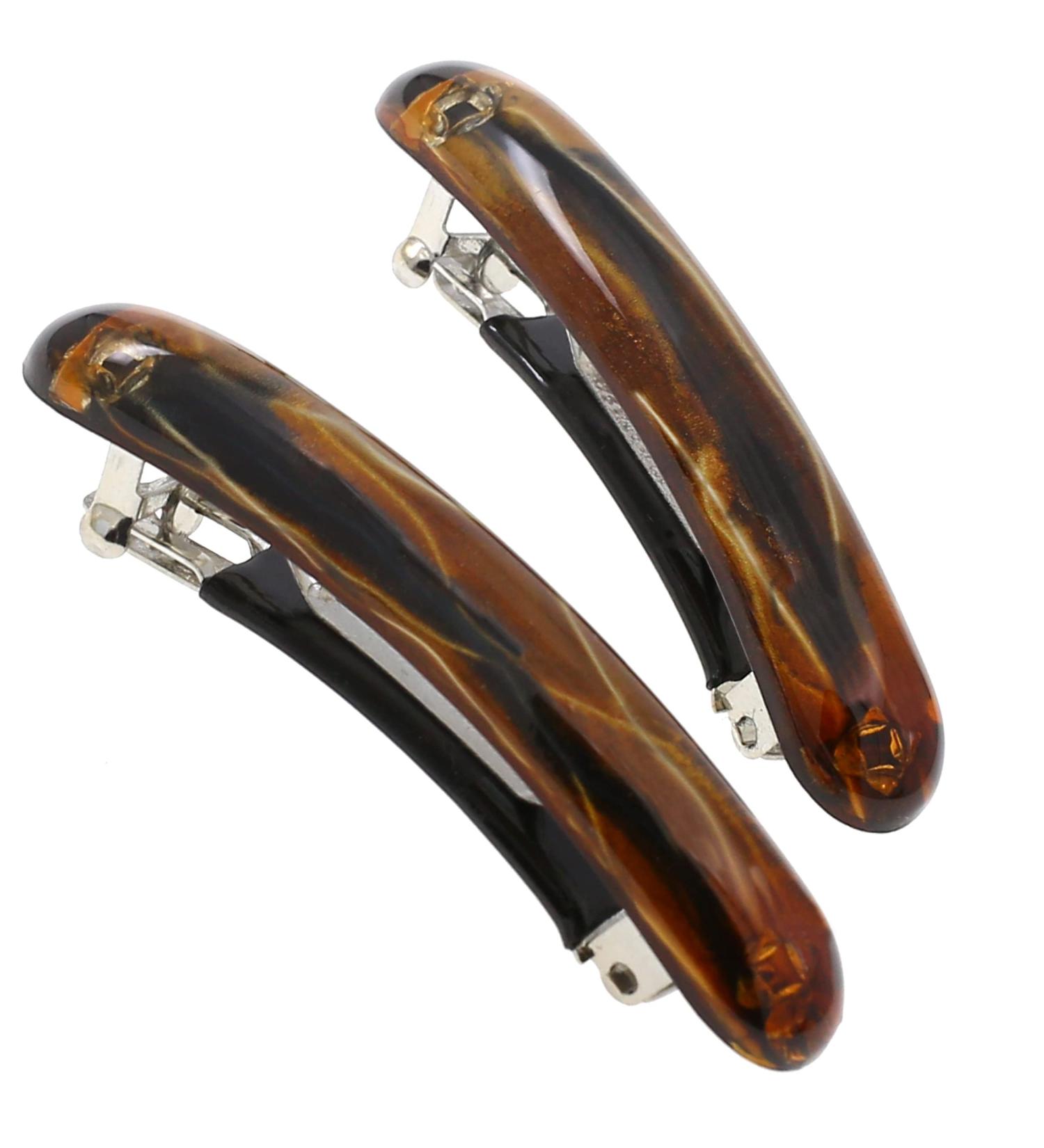 Camila Paris CP3327 French Hair Barrette Clip Set - Small Gold Clips for Girls and Women - Strong Hold Grip - No Slip Rubberized Automatic Clasp - Stylish Hair Accessories - 2 Inch - Pack of 2 - Buy Online on GoSupps.com