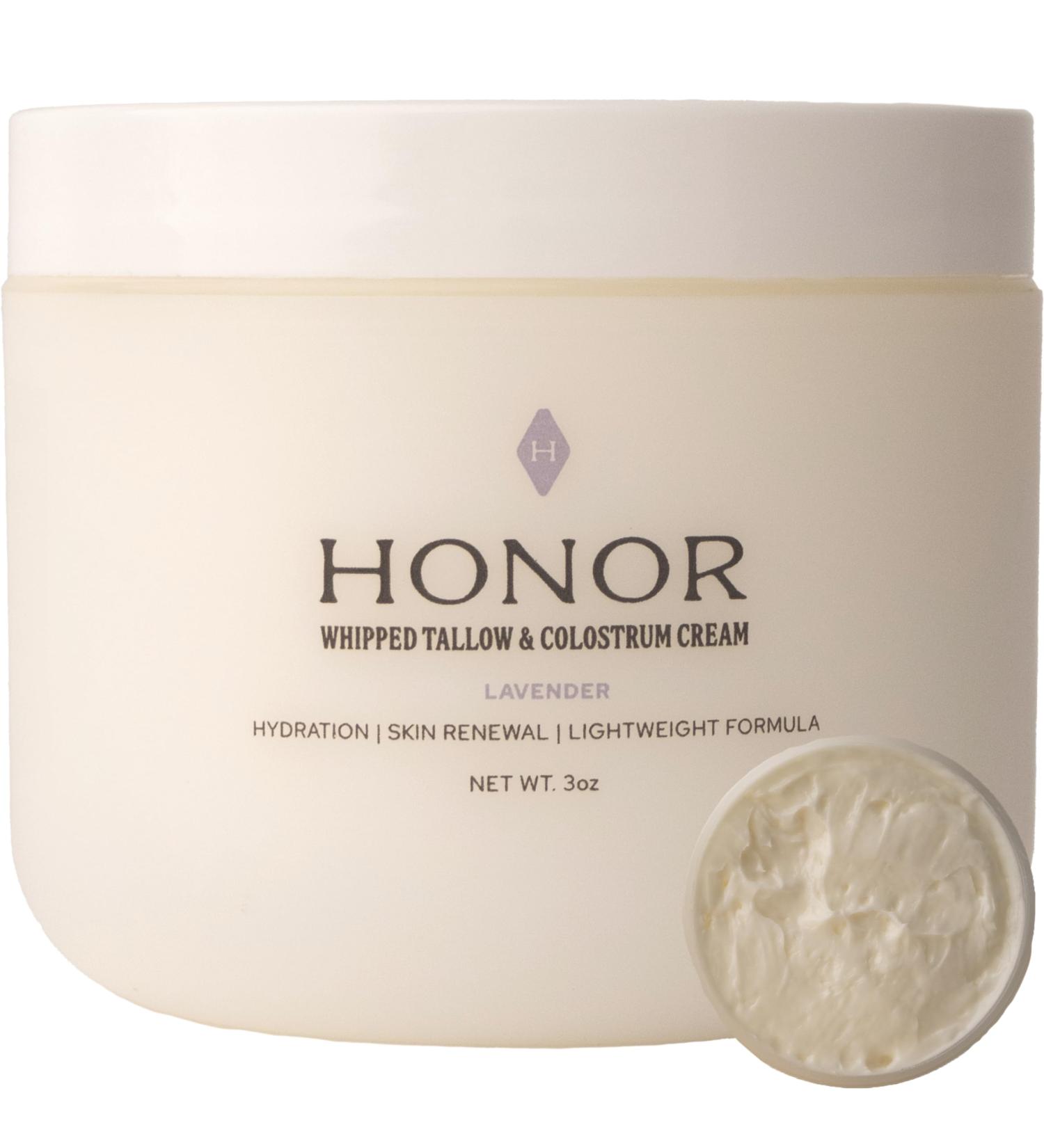 Honor Whipped Tallow Cream with Colostrum Hydration Skin Renewal (3oz Lavender) Lavender 3 Ounce (Pack of 1) - Buy Online on GoSupps.com