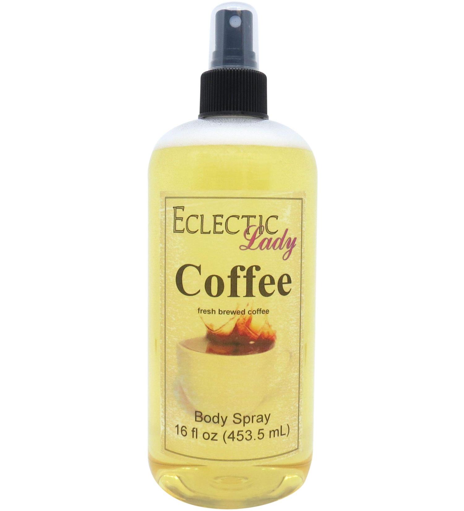 Eclectic Lady Coffee Scented Body Spray Original Strength Moisturizing Fragrance Hydrating Vegetable Glycerin Handcrafted in USA Phthalate-Free - Wake up with Fresh Scented Coffee Fragrance (16 Regular Strength 16 Fluid Ounces - Buy Online on GoSupps.com