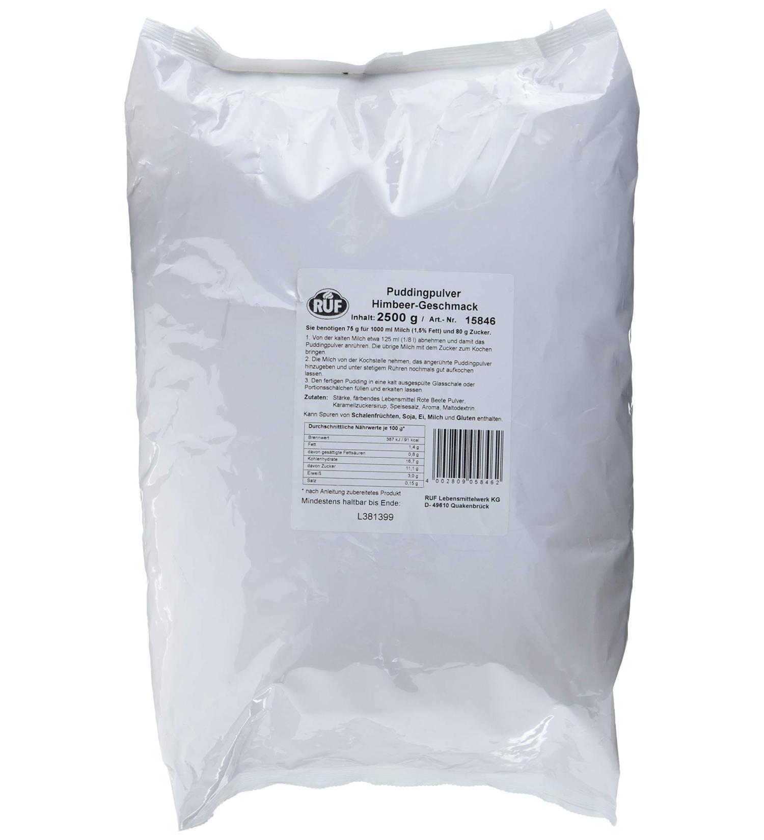 Ruf Raspberry Pudding Powder - Natural Dye & Summer Dessert for Cooking | 2500g Storage Pack for Large & Restaurant Kitchens - Buy Online on GoSupps.com