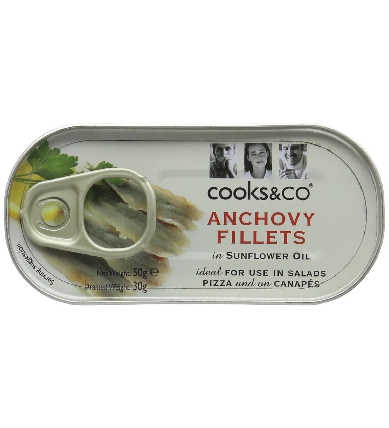 Cuisiniers Et Co Anchovy Fillets In Sunflower Oil (50G) - Buy Online on GoSupps.com