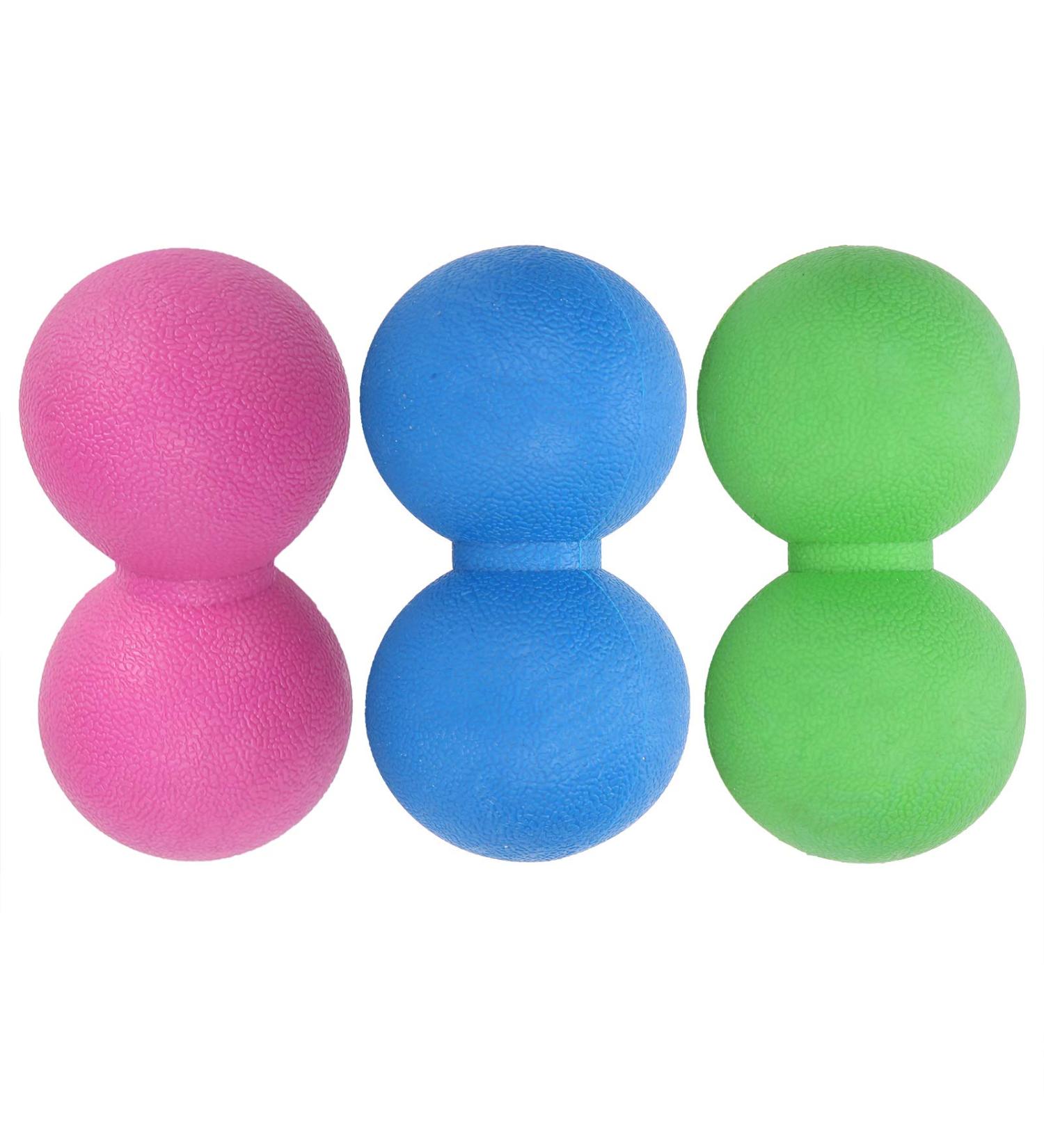 Verdant Touch Peanut Massage Ball - Silicone Yoga & Fitness Equipment for Muscle Relaxation - Available in Rose Red Green Blue - Buy Online on GoSupps.com