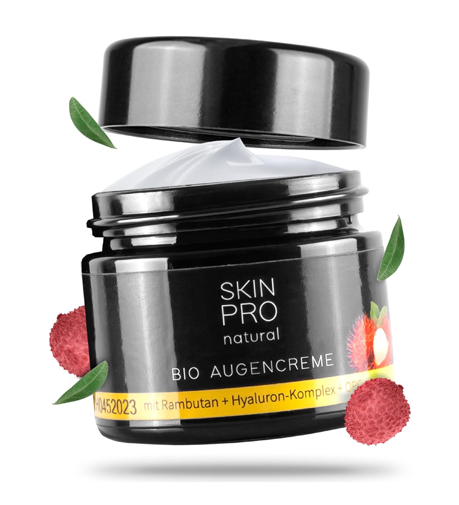 50ml Organic Eye Cream with Hyaluronic Acid & Aloe Vera - Vegan Anti-Aging Moisturizer for Daily Eye & Face Care - Skiny Per Natural Made in Germany - Buy Online on GoSupps.com