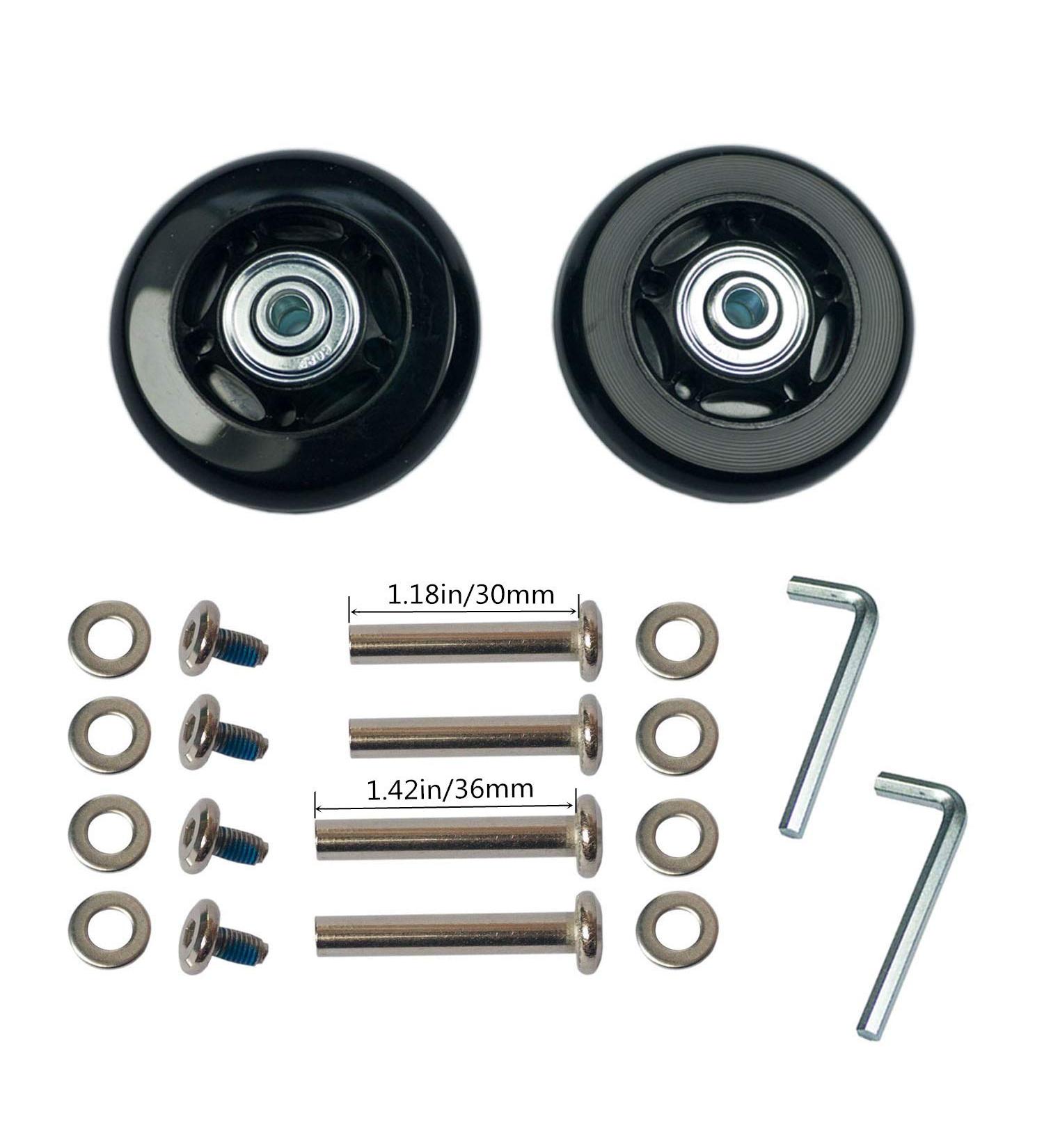 YongXuan 2.4in Mute Wear-Resistant Luggage Suitcase Replacement Wheels Kit | 60 x 18mm Wheel Diameter - Buy Online on GoSupps.com