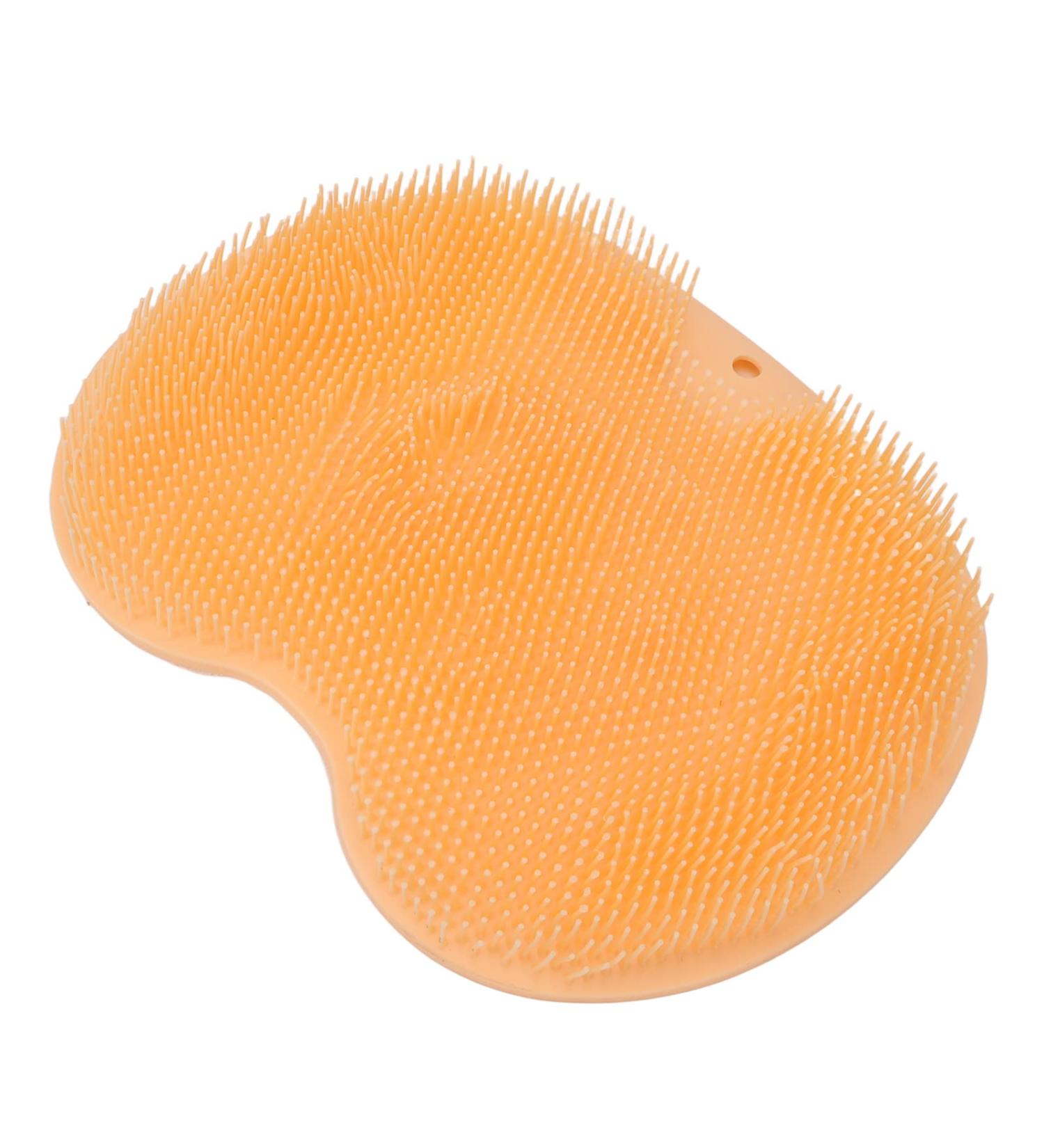 Foot Scrubber & Massage Shower Mat - Soft Orange Foldable with Suction Cups - International Shipping Available - Buy Online on GoSupps.com