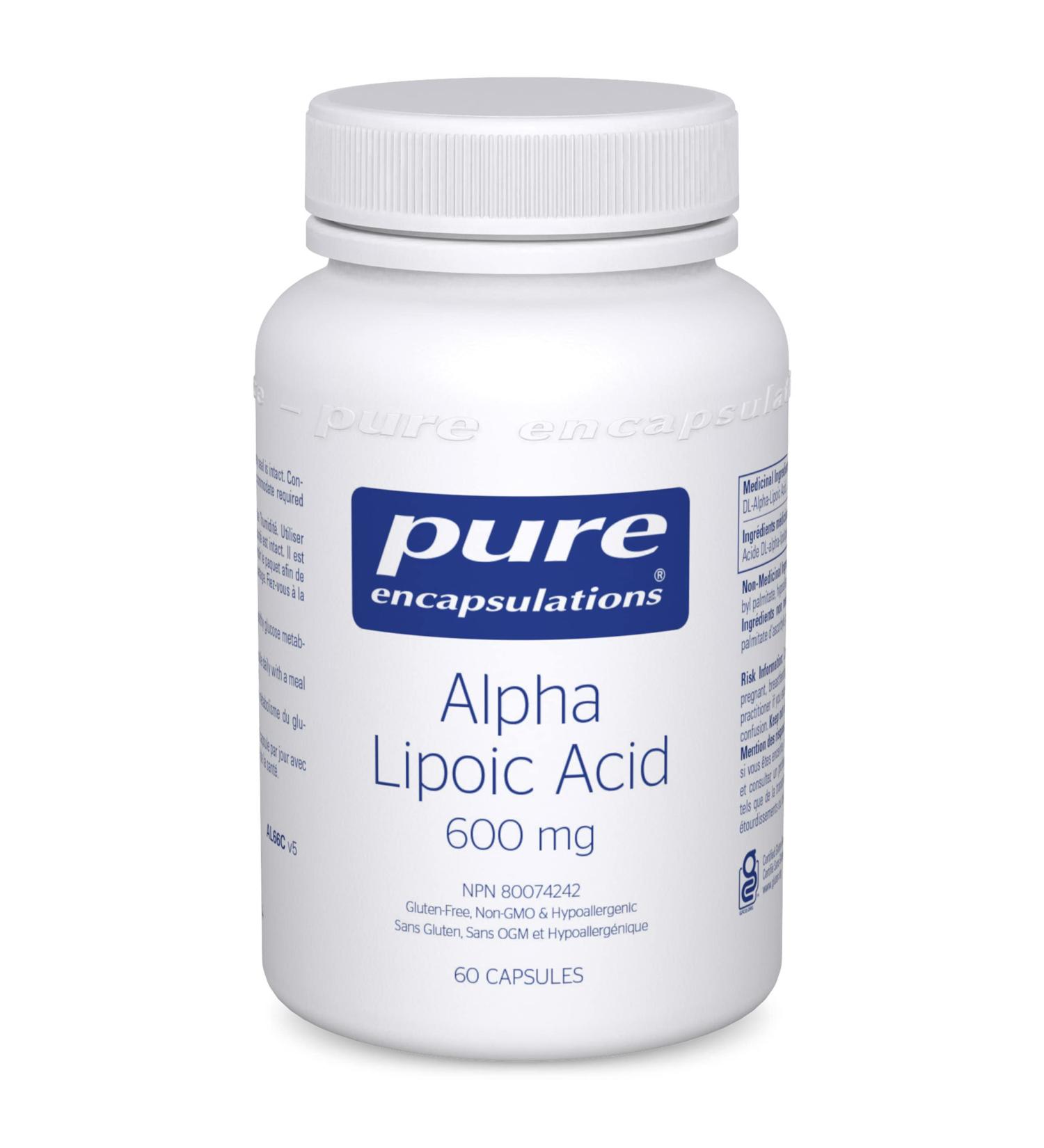 Pure Encapsulations Alpha Lipoic Acid 600 mg - ALA Supplement for Antioxidants Cardiovascular Health & Carbohydrate Support - Premium Alpha Lipoic Acid - 60 Capsules - Buy Online on GoSupps.com