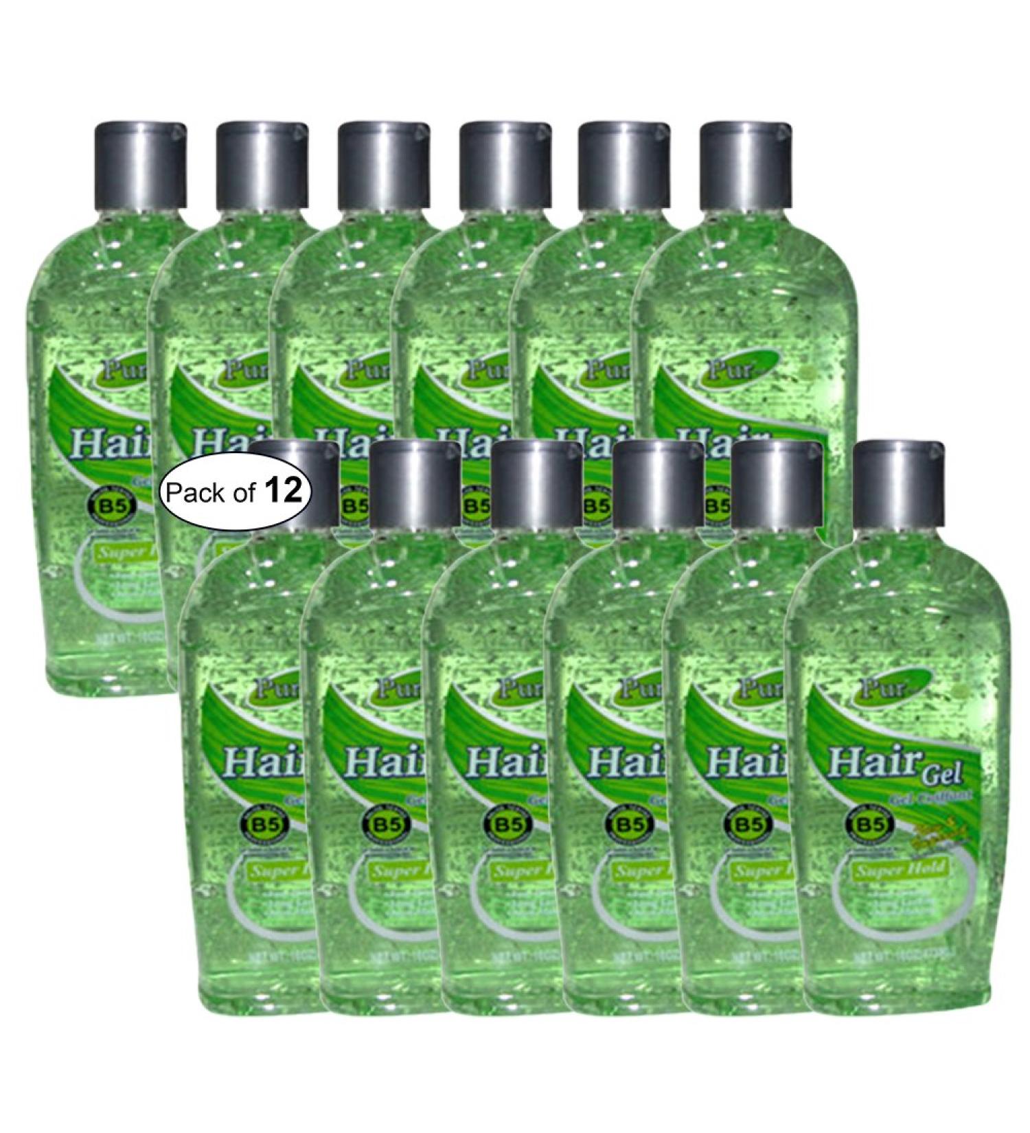 Hair Gel Super Hold(473ml) (Pack of 12) by Purest
