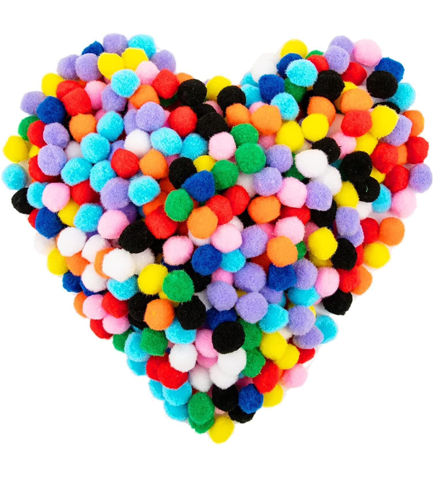 300pc 1 Assorted Pom Poms - Colorful Craft Balls for DIY Decor & Kids Projects - Buy Online on GoSupps.com
