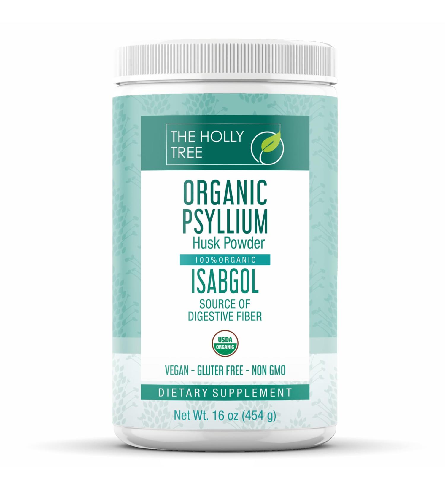 THE HOLLY TREE Organic Psyllium Husk Powder 16 oz - Psyllium Husk Powder Organic for Gut Cleanse & Regularity - Premium Fiber Supplement - Vegan Gluten-Free Non-GMO USDA Certified - Buy Online on GoSupps.com