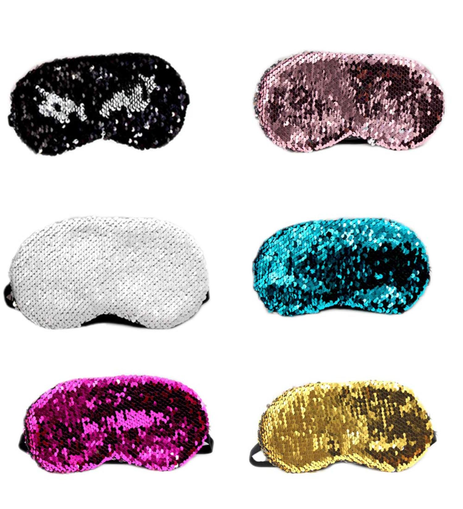 Glitter Mermaid Sequins Sleep Eye Mask - 6 Pcs Set for Women, Teens, and Girls - Buy Online on GoSupps.com