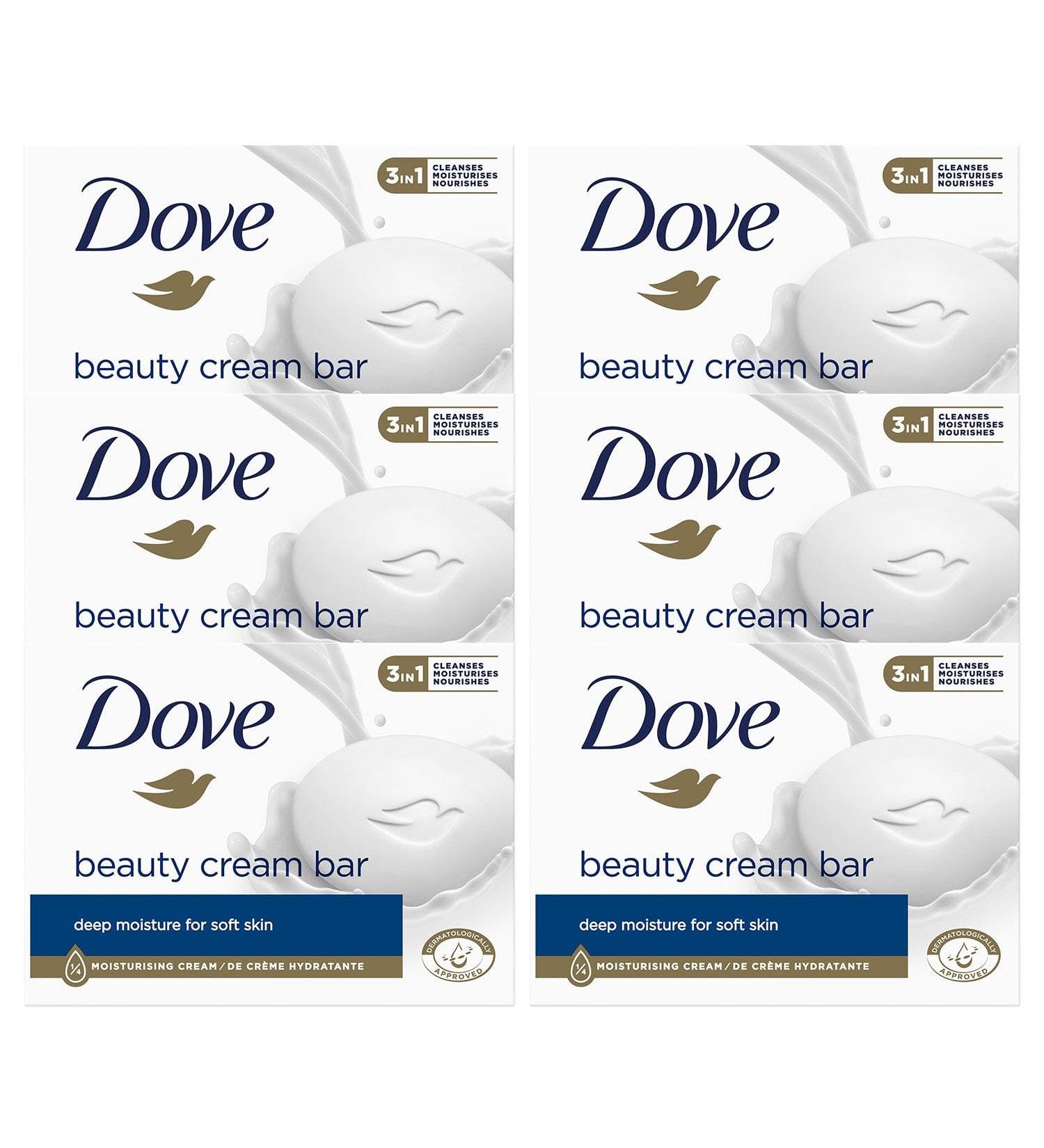Dove Orginal Beauty Cream Bar 3 in 1 Cleanses Moisturises and Nourishes Sulphate-Free Bath Soap for Soft and Smooth Skin Suitable for Daily Use 6x90g 15 g (Pack of 6) - Buy Online on GoSupps.com