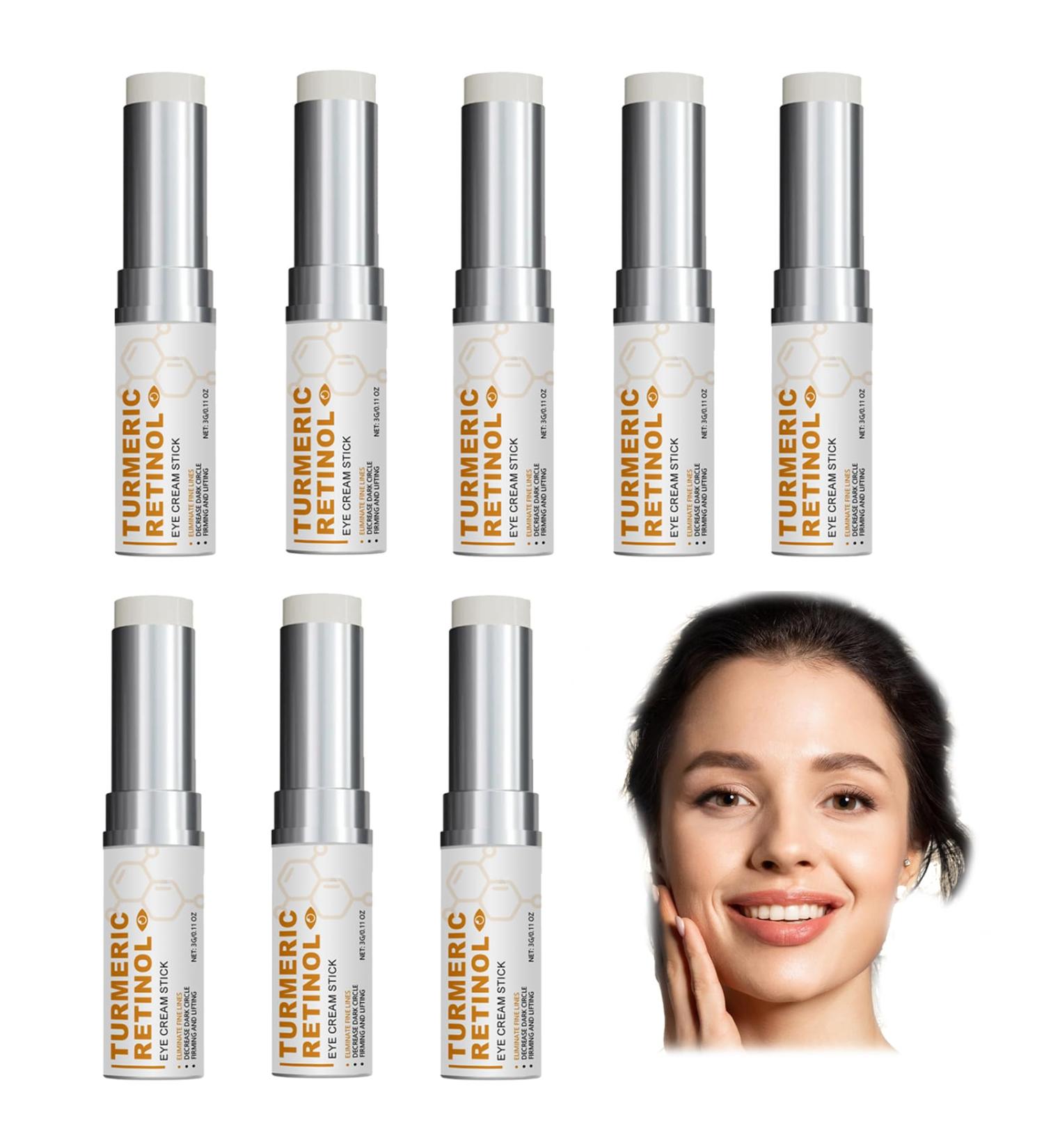 Turmeric & Retinol Eye Cream Eye Cream for Puffiness & Dark Circles Anti-Aging Moisturizing Eye Balm Eye Cream for Wrinkles (8 pcs) - Buy Online on GoSupps.com