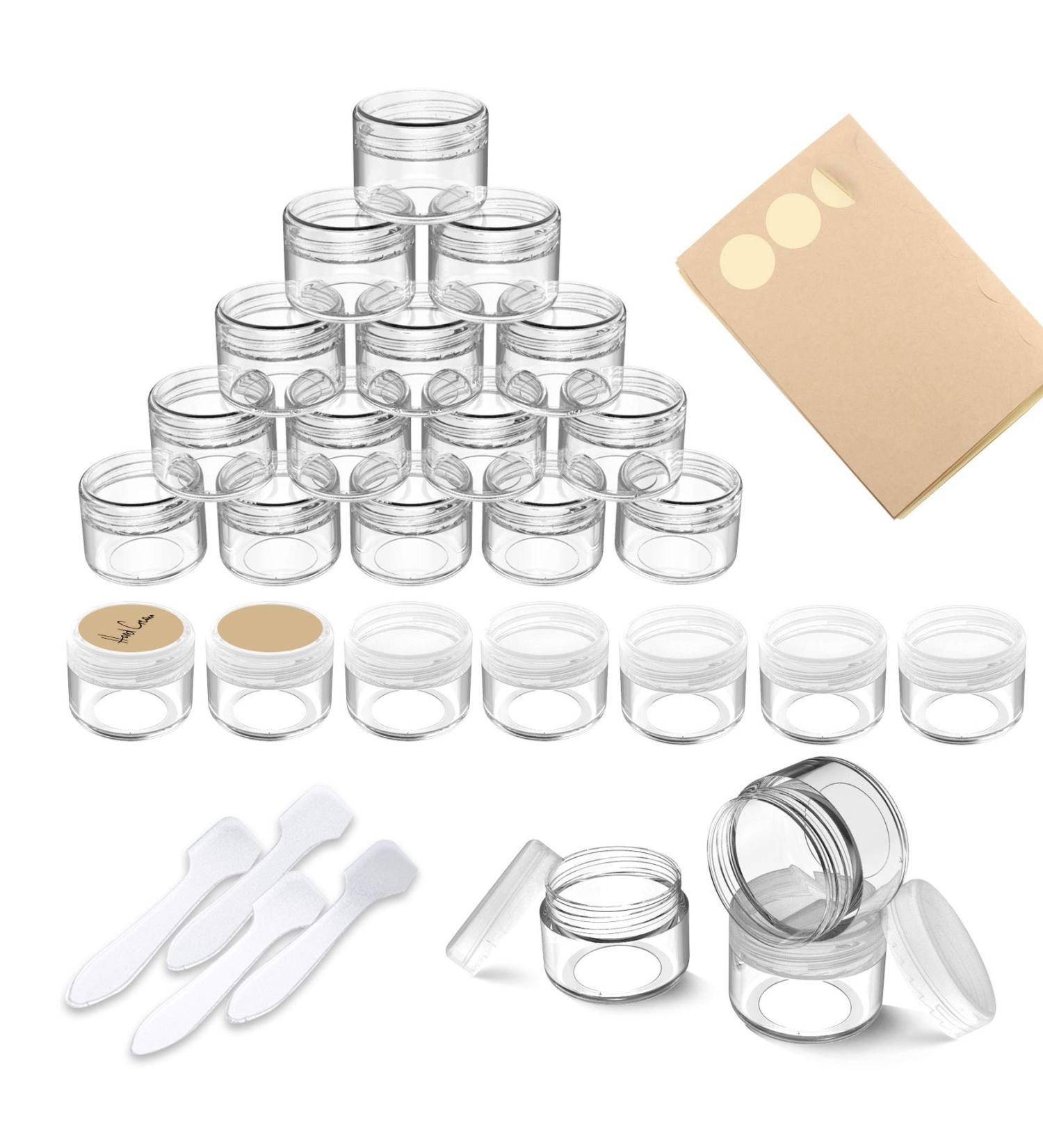 24-Piece Transparent Crucible Set - Empty Cream Can Jars with Screw Cap for Lotions Mini Candles & Cosmetics (20ml) - International Shipping Available - Buy Online on GoSupps.com