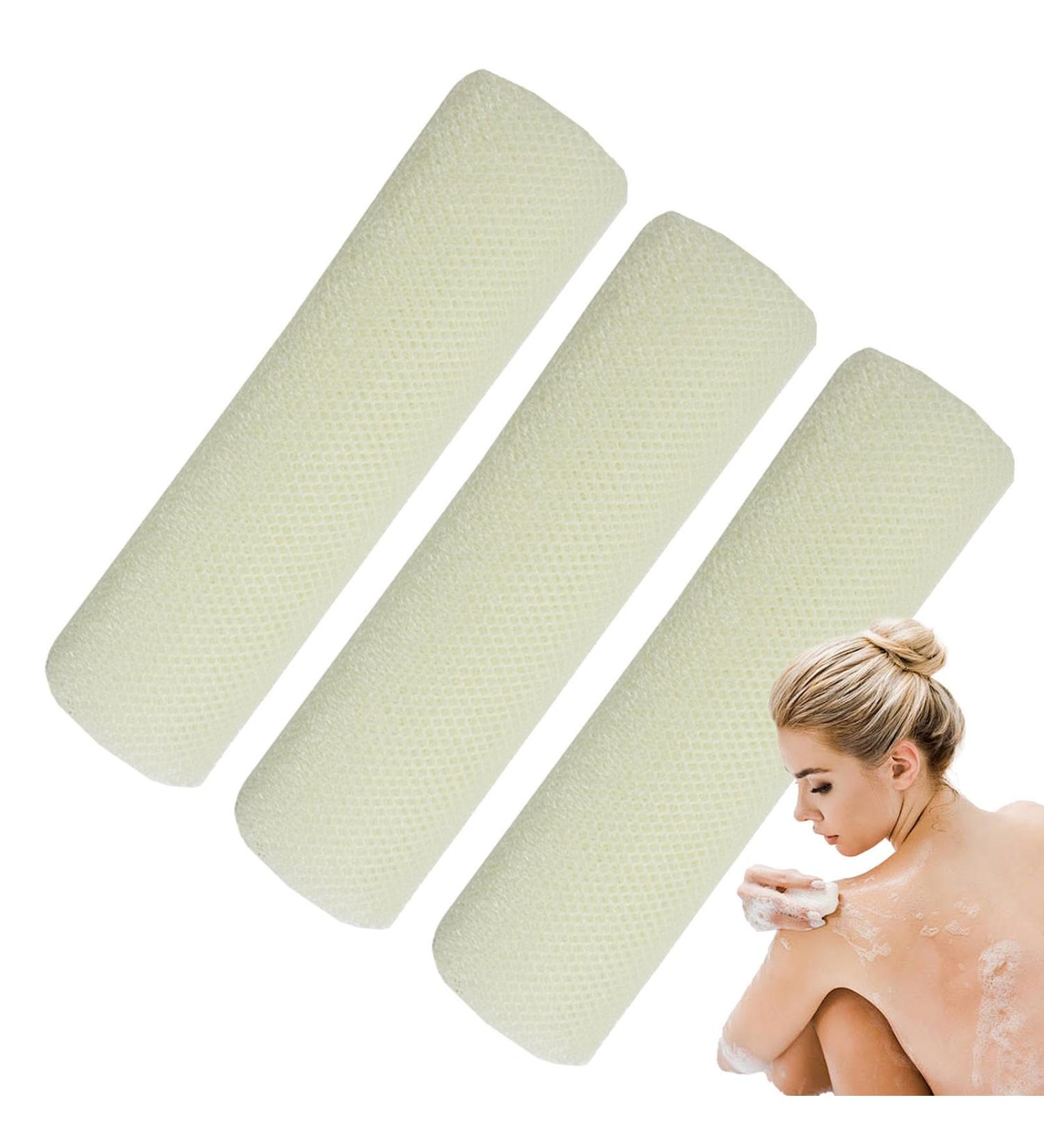 Net Back Scrubber for Shower | Nylon Mesh African Mesh Cloth Shower Net Scrubber Dead Skin Removal Bath Sponges for Women & Men White - Buy Online on GoSupps.com