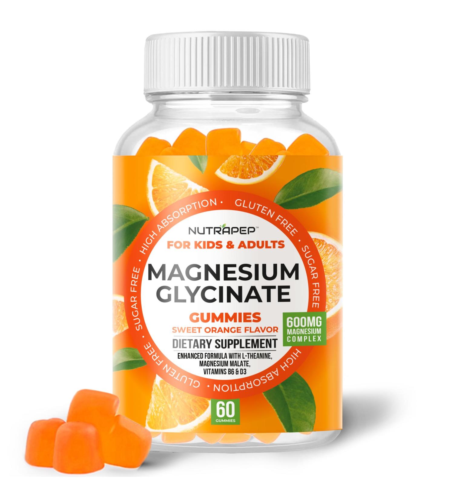 Magnesium Glycinate Gummies for Kids & Adults Women & Men - Sugar Free Gluten Free Non-GMO Vegan Chewable Supplement 60 Count (Pack of 1) - Buy Online on GoSupps.com
