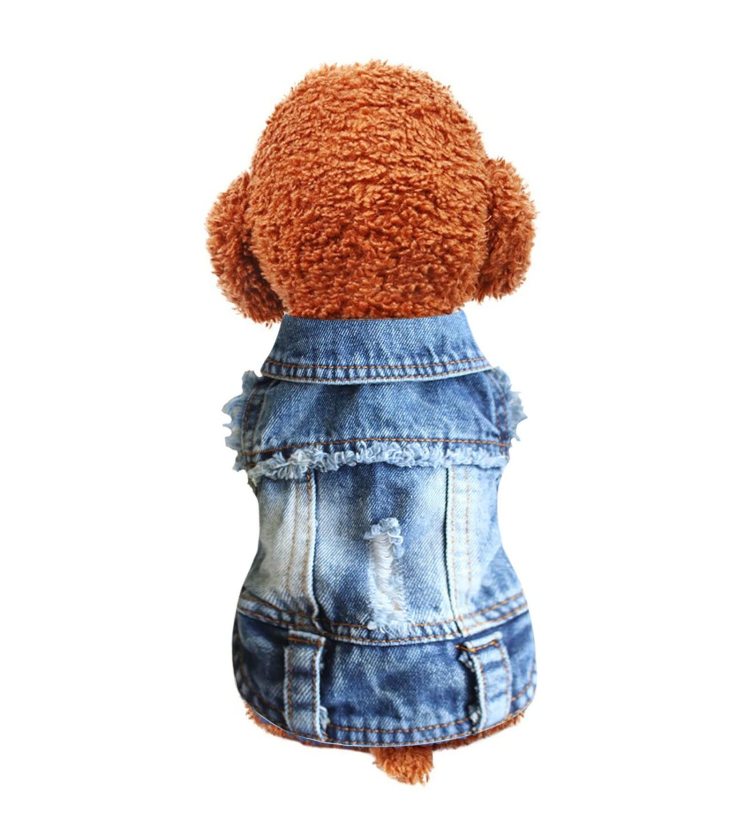 Stylish Denim Jacket Vest for Small & Medium Dogs | Pet Fashion Summer Tee for Cats & Dogs - XL Size Available - Buy Online on GoSupps.com
