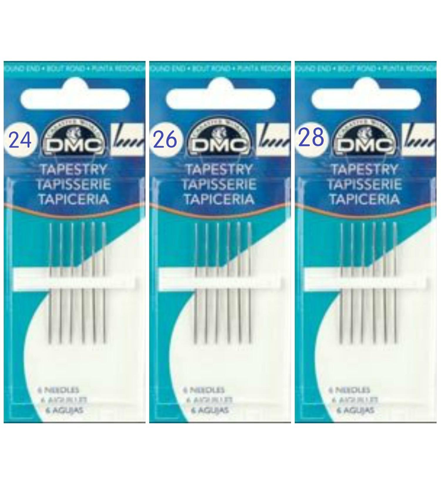 Tapestry Needles, Bundle: Sizes 24, 26 & 28 (6 needles each pack)