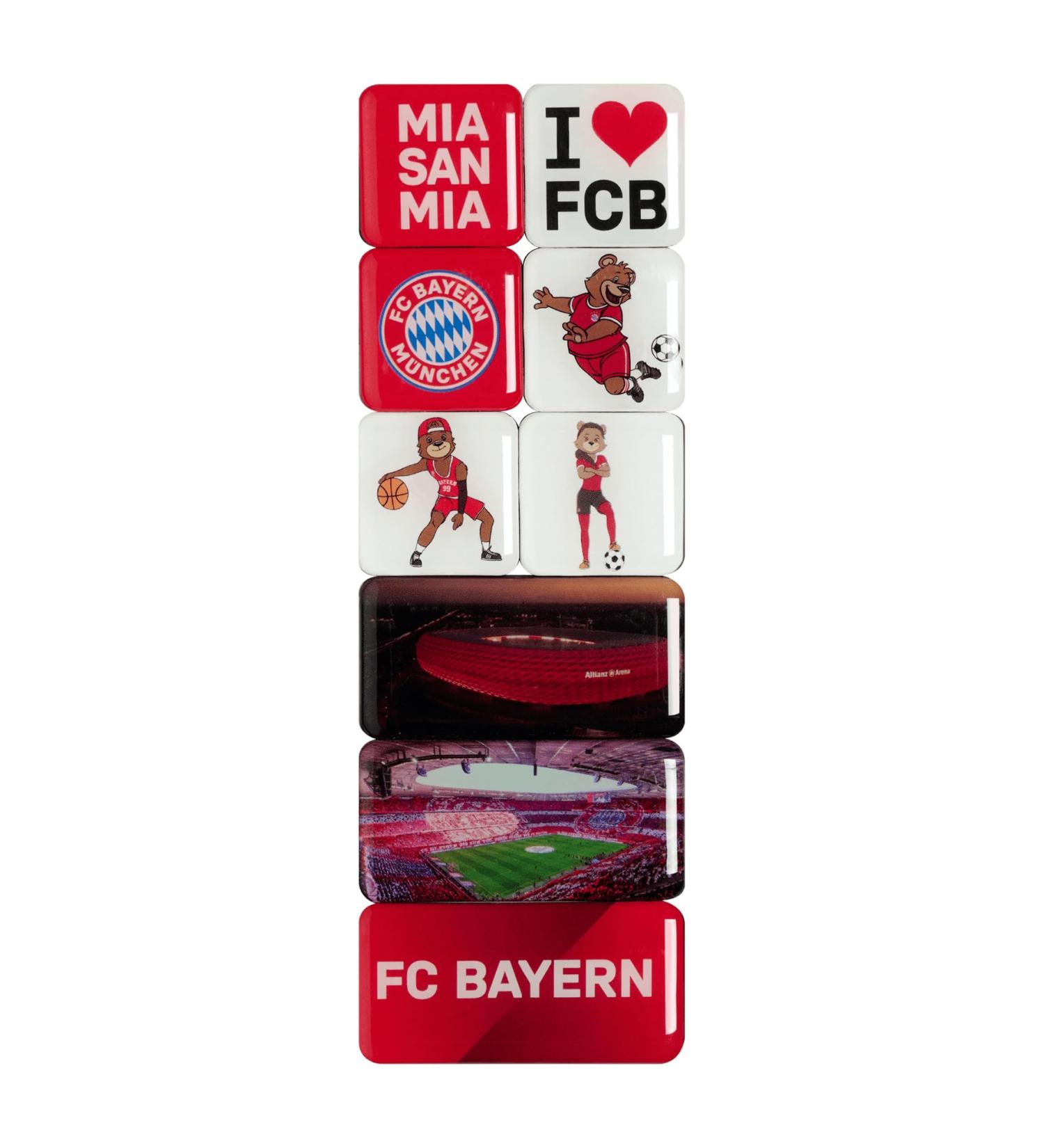 FC Bayern Munich Magnet Set for Kids - 9 Colorful Collectible Magnets | Official Merchandise - Buy Online on GoSupps.com
