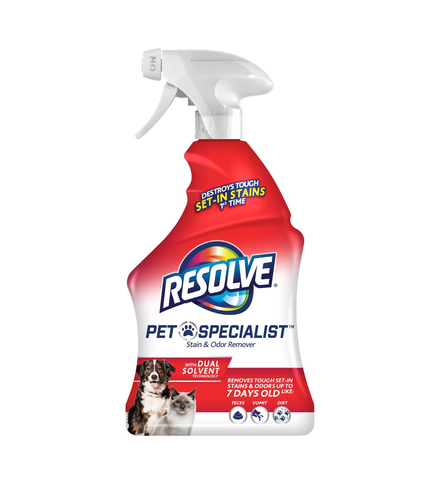 Resolve Pet Specialist 32 oz Carpet Cleaner & Stain Remover - Odor Neutralizer for Floors & Upholstery - Buy Online on GoSupps.com