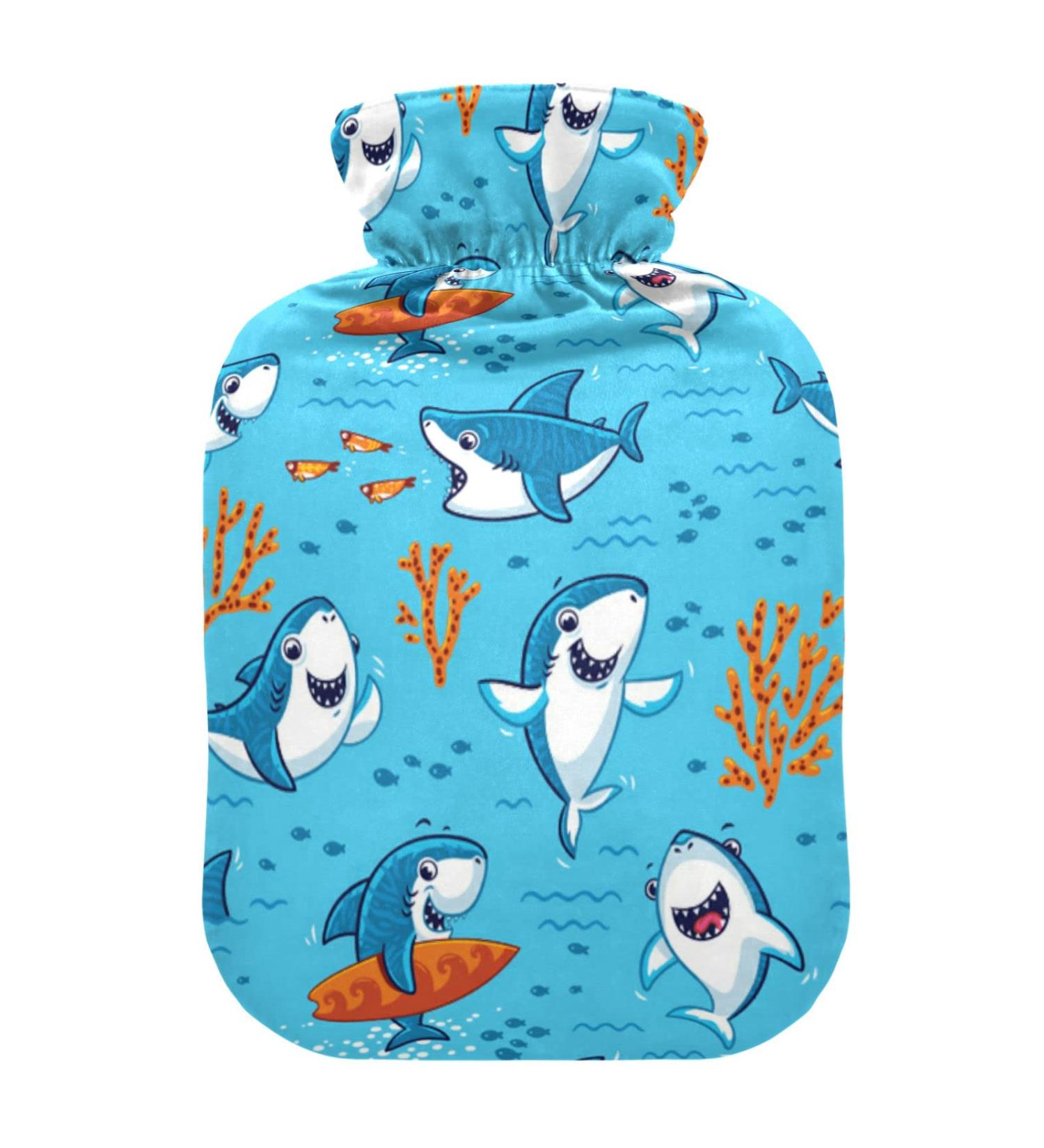 Shark's Hot Water Bottle with Cover - 1L for Pain Relief & Comfort | Warm & Cold Compress Solutions - International Shipping Available - Buy Online on GoSupps.com
