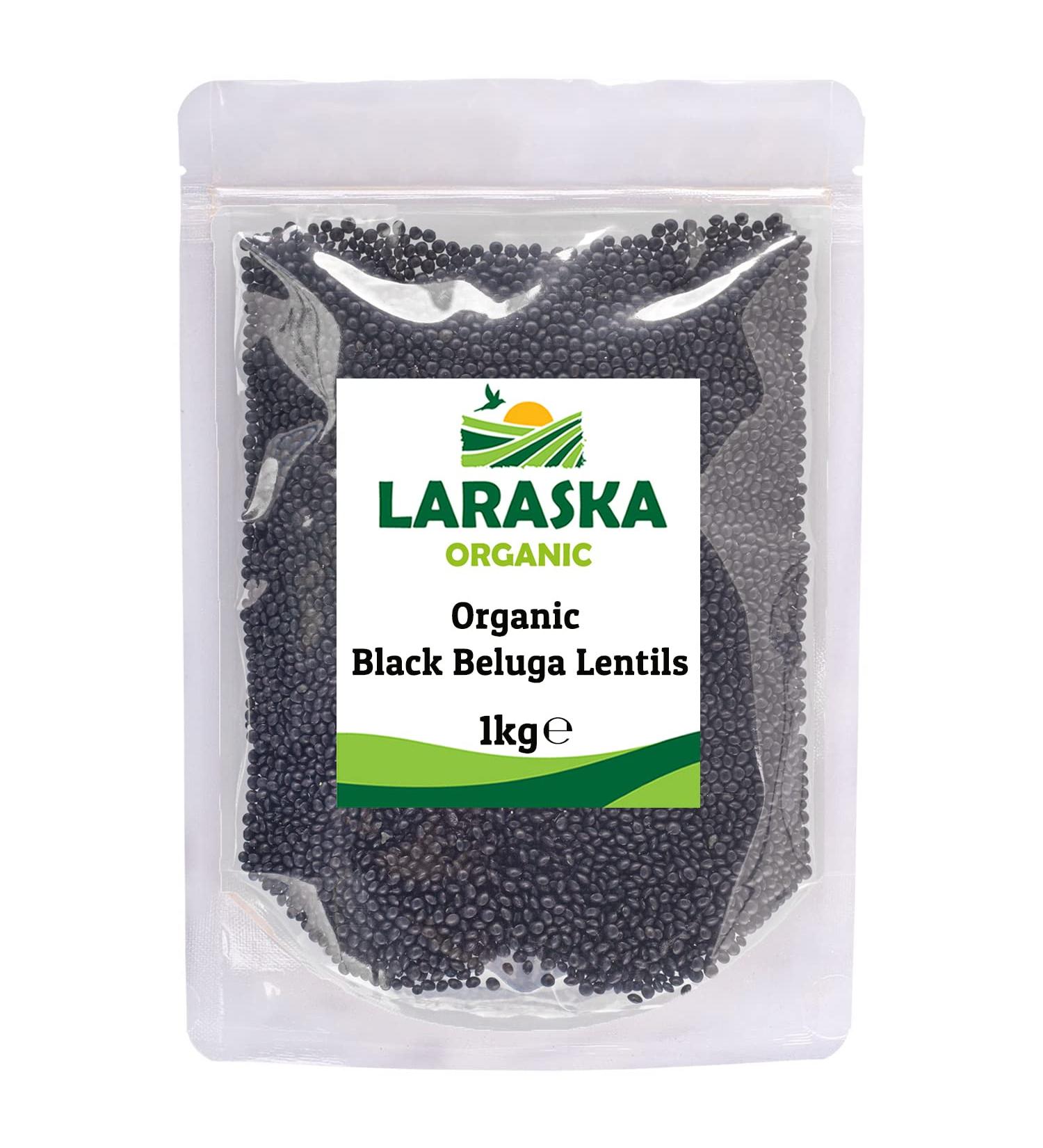 Certified Organic Black Beluga Lentils 1kg - Ideal for Stews, Curries, Tacos, and Soups - Superfood - Buy Online on GoSupps.com