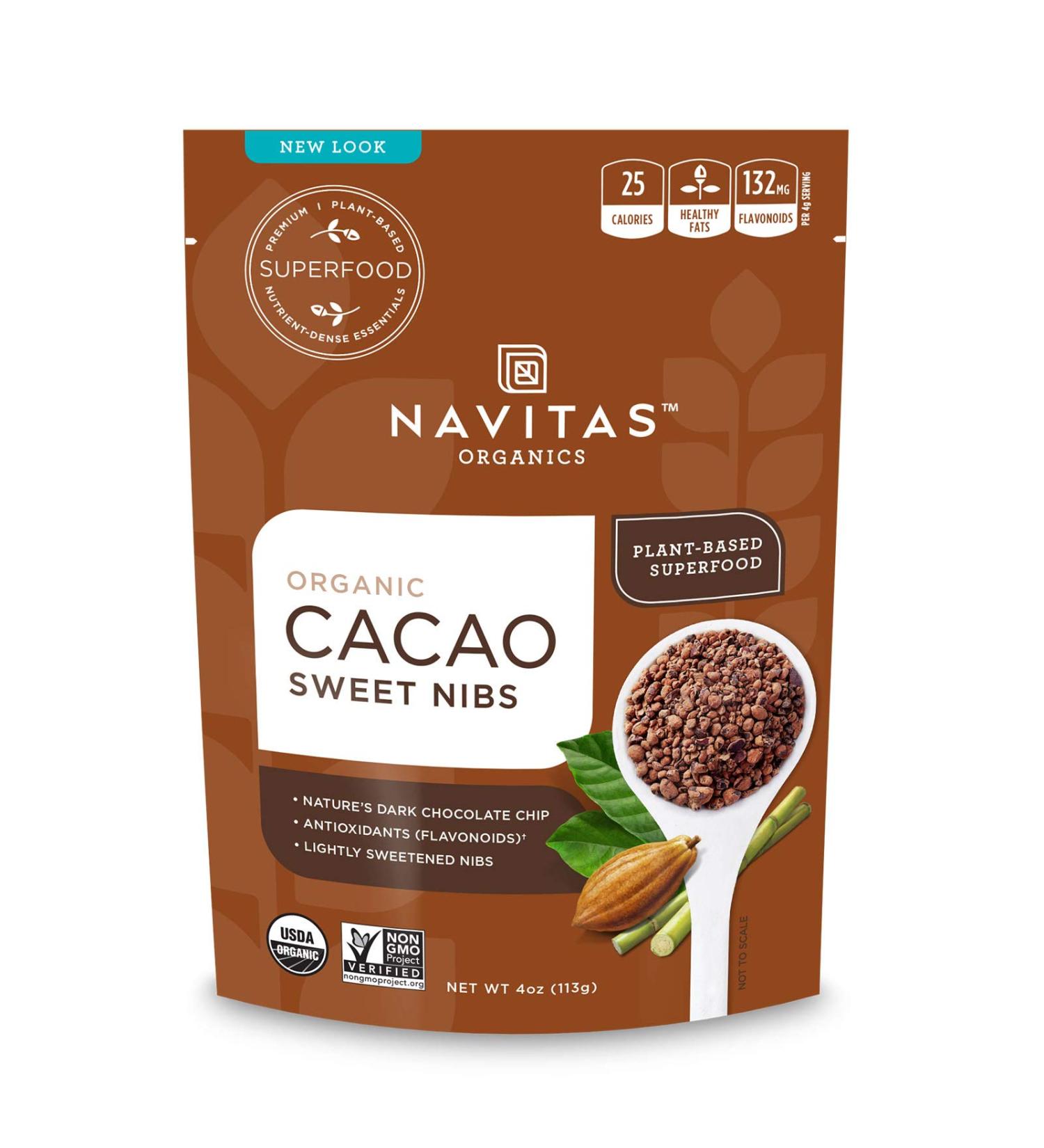 Navitas Organics Organic Cacao Sweet Nibs 4 oz â€“ Healthy Superfood Snack - Buy Online on GoSupps.com