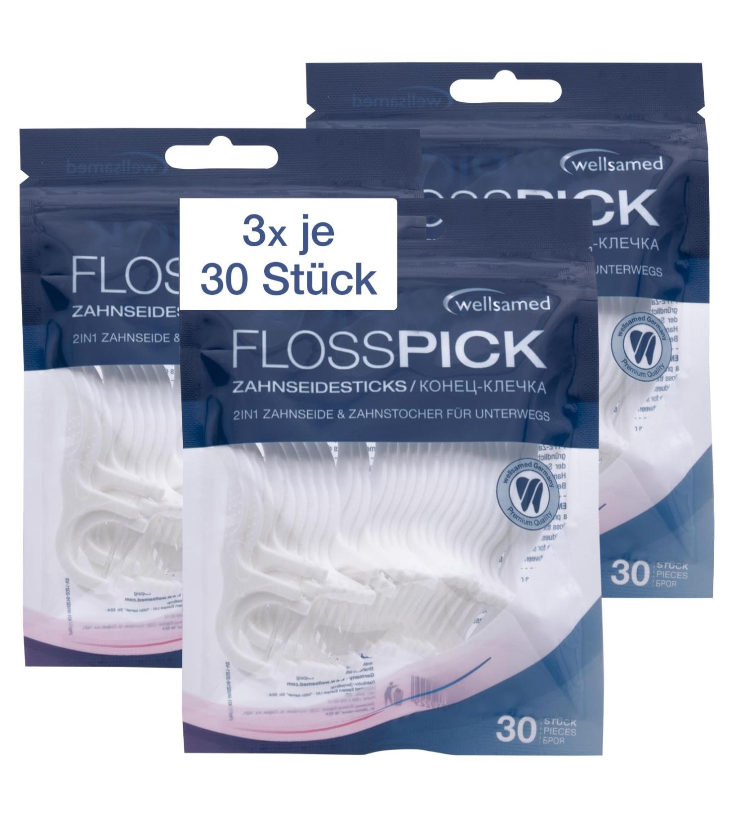 Buy Wellsamed Unwaxed Dental Floss Sticks Tasteless Interdental Cleaner 90 Pieces - Best International Shipping - Buy Online on GoSupps.com