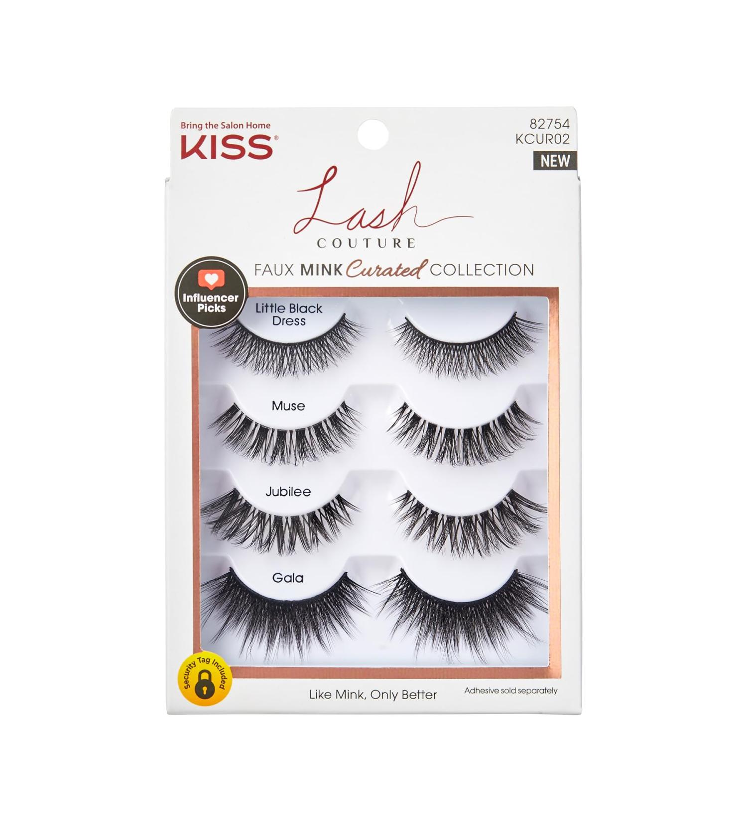 KISS Lash Couture Faux Mink False Eyelashes Multipack - Celebrity Favorite Wispy Effect Volume & Curl Reusable Cruelty-Free 4-Pairs Contact Lens Friendly - Buy Online on GoSupps.com