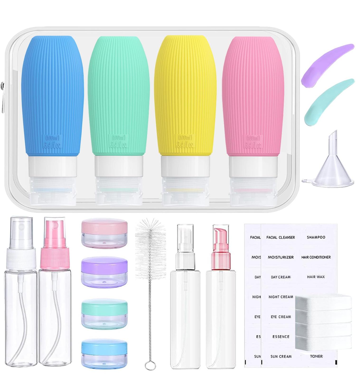 DUOAIKE 100ml Silicone Travel Bottle for Toiletries 22 Pcs Travel Containers Leak Proof Silicone Squeezable Travel Accessories Travel Containers for Shampoo Conditioner Lotion (BPA Free)(2) - Buy Online on GoSupps.com