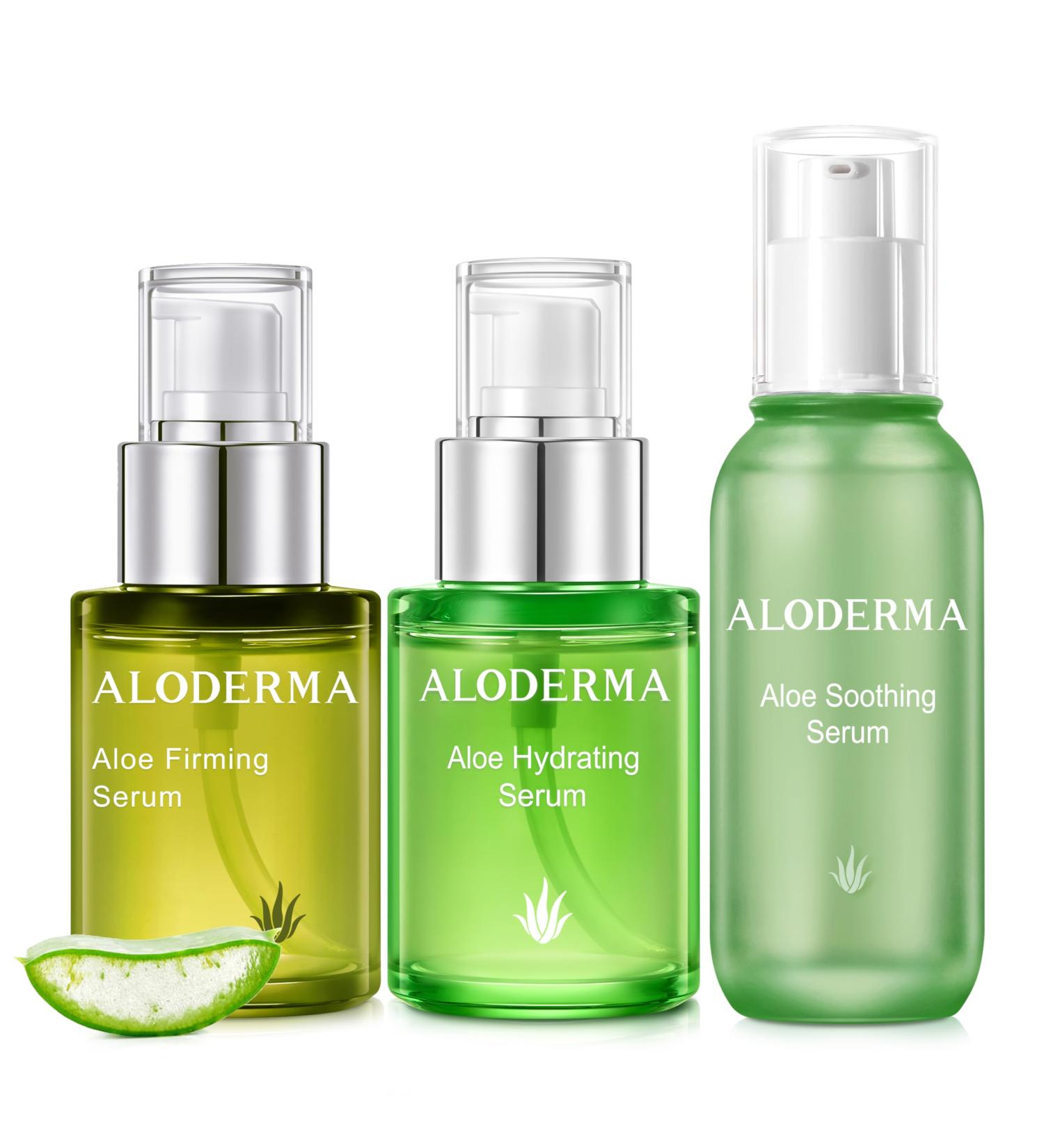 Aloderma Aloe Face Serums Set 3 Pieces - Hydrating Firming Serum Soothing Serum - Buy Online on GoSupps.com