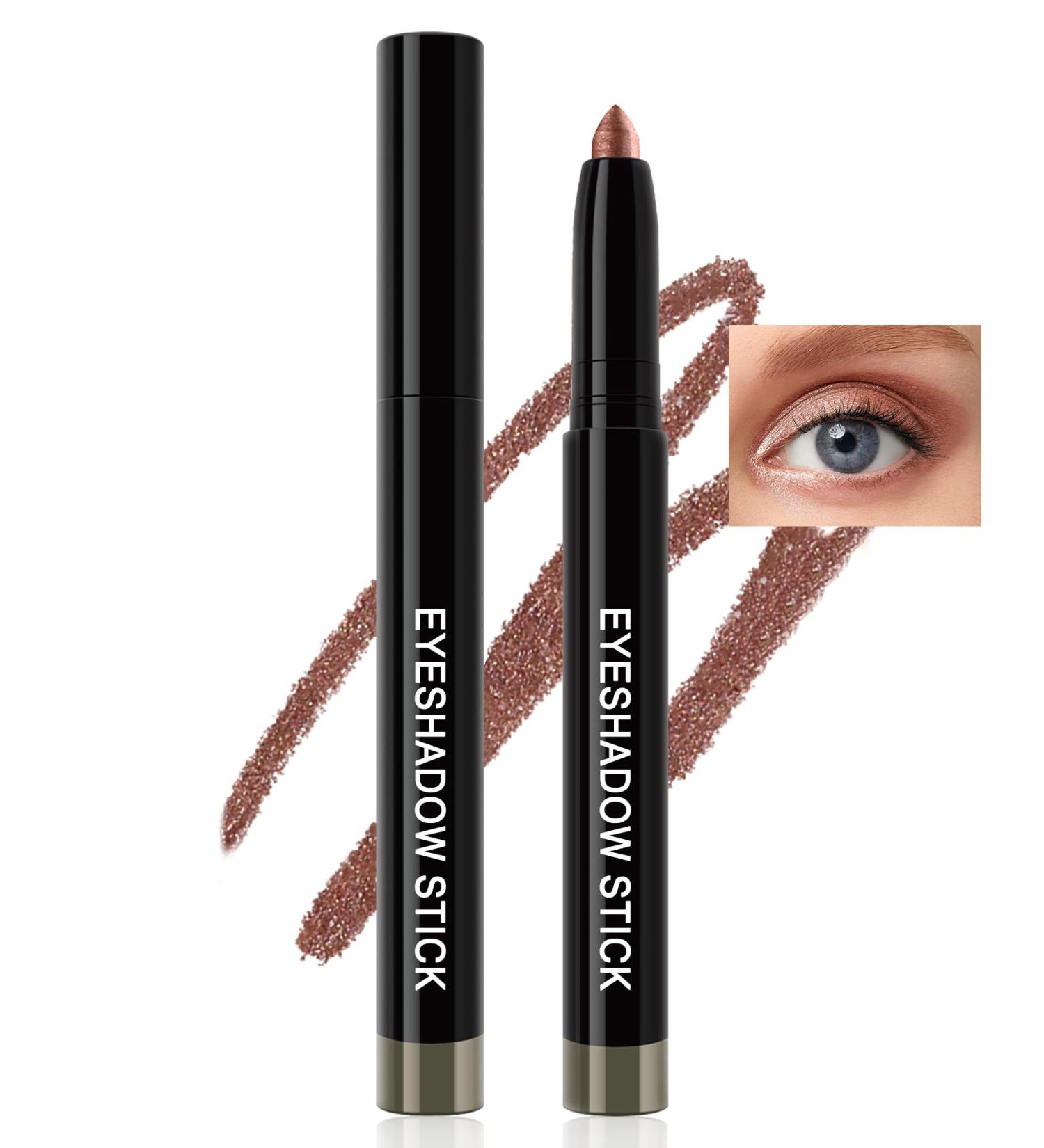 Cream Eyeshadow Stick Eyeliner Multi-Use Brightener Eyeshadow Pencil Waterproof Long Lasting Eye Shadow Stick Brown Matte & Shimmer Finish Smooth Crease-proof Buildable Eyeshadow with Sharpener-03# - Buy Online on GoSupps.com