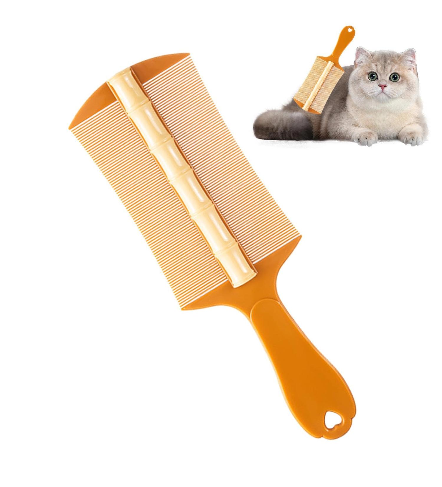 Pet Comb for Cats - Double-Sided Dog Grooming Comb Kitten Flea Comb - Hangable Cat Grooming Comb Pet Grooming Comb for Home Pet Shops Yellow - Buy Online on GoSupps.com