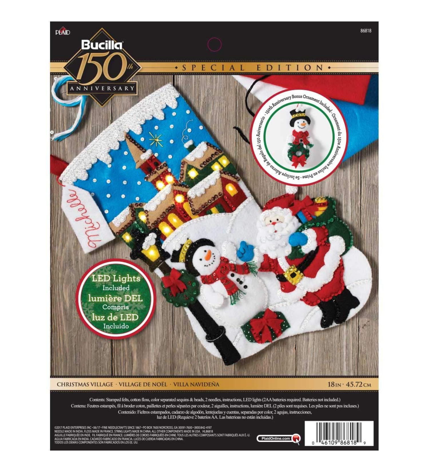 Bucilla 18 Christmas Stocking Kit 86818 - Christmas Village Design - Buy Online on GoSupps.com
