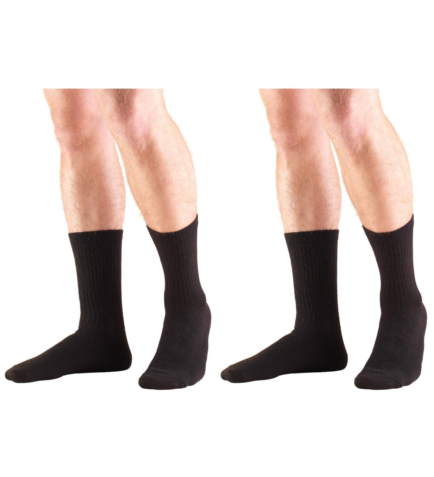 Truform Medical Compression Socks 8-15 mmHg for Men & Women - Crew Length Mid-Calf Black Large (Pack of 2) - International Shipping - Buy Online on GoSupps.com