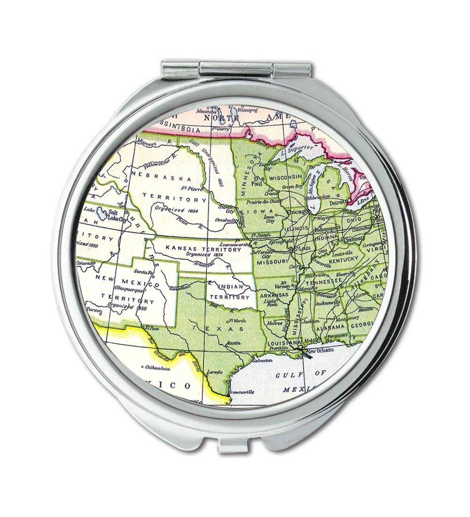 Mirror Compact Mirror Map Wallpaper map germany pocket mirror portable mirror - Buy Online on GoSupps.com