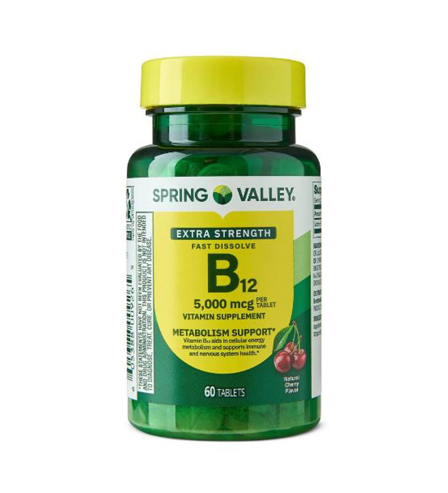 4 TOP CARE Extra Strength Vitamin B12 Fast Dissolve Tablets Cherry 5 000 mcg 60 Count - Buy Online on GoSupps.com