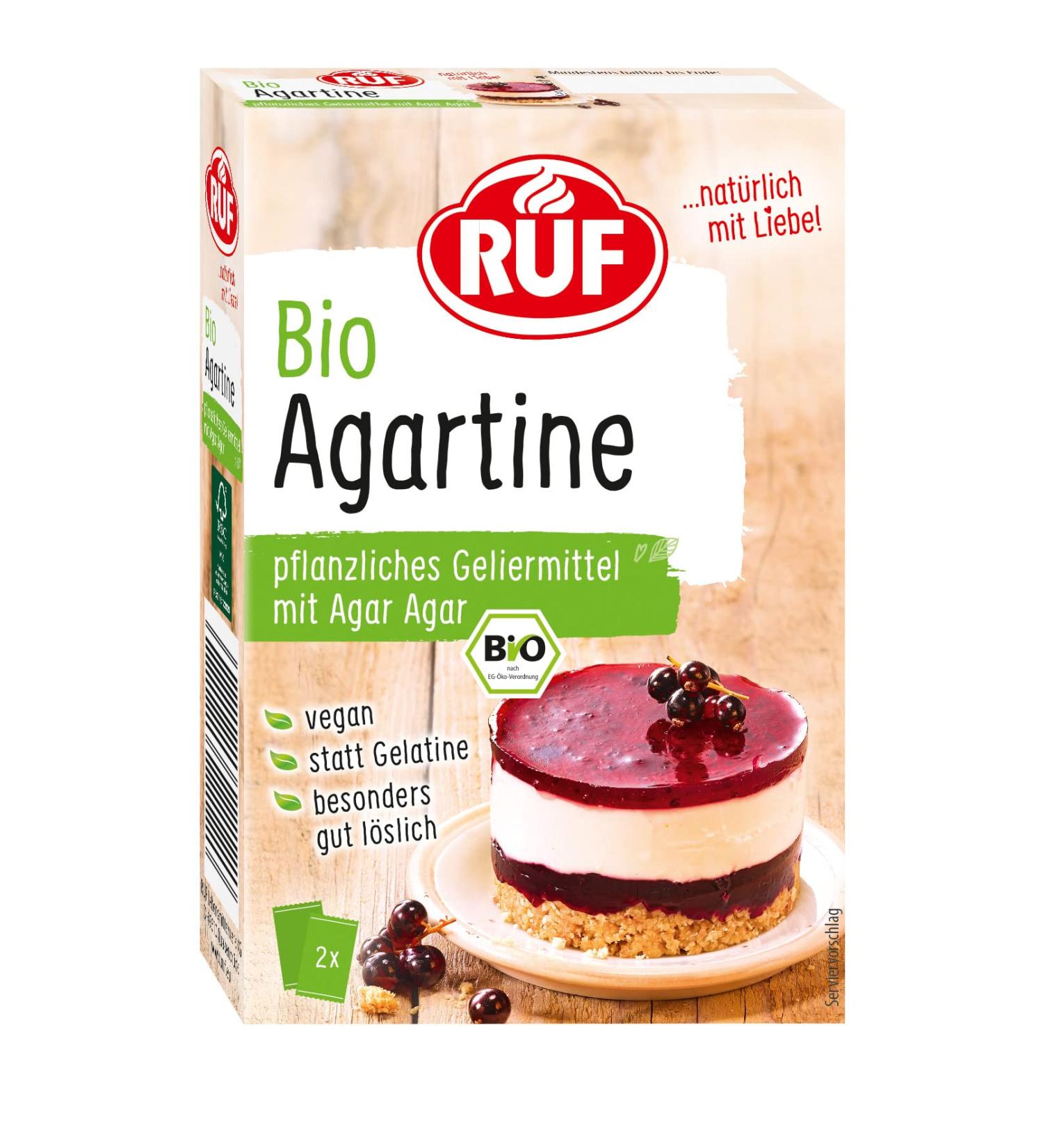 Buy Organic Aggartine Powder - Herbal Gelatin Replacement Gluten-Free & Vegan 2x15g Pack for Cold & Hot Masses - Buy Online on GoSupps.com