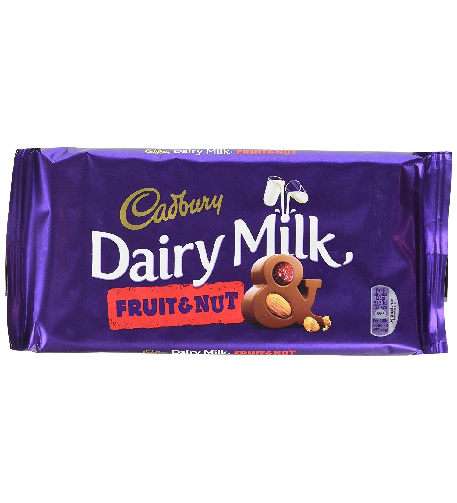  Cadbury Cadbury Dairy Milk Fruit & Nut Bar 200 g (Pack of 6) - Buy Online on GoSupps.com