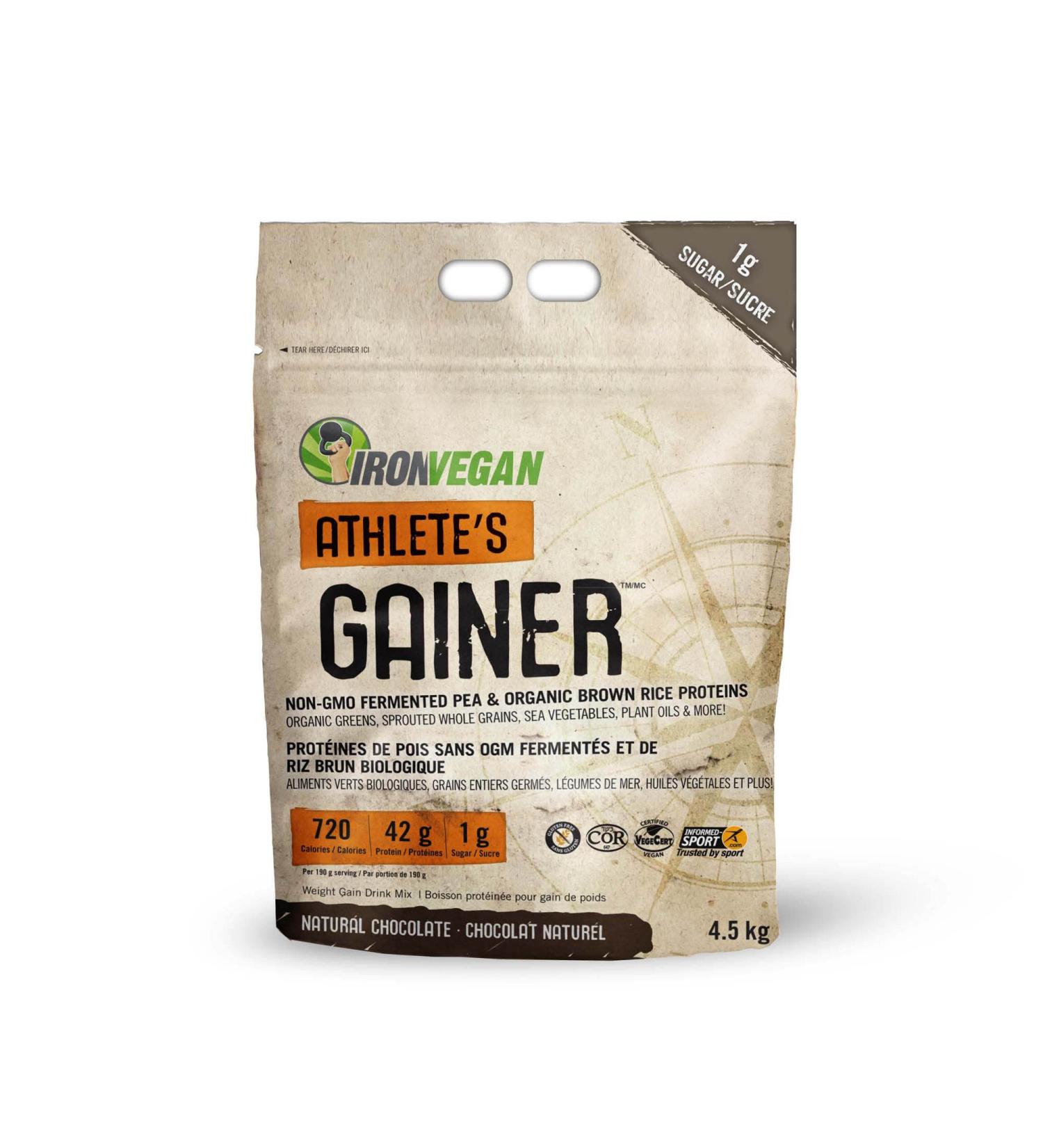 Iron Vegan Athlete's Gainer Chocolate 10 lbs - Plant Based Protein Supplement - Buy Online on GoSupps.com
