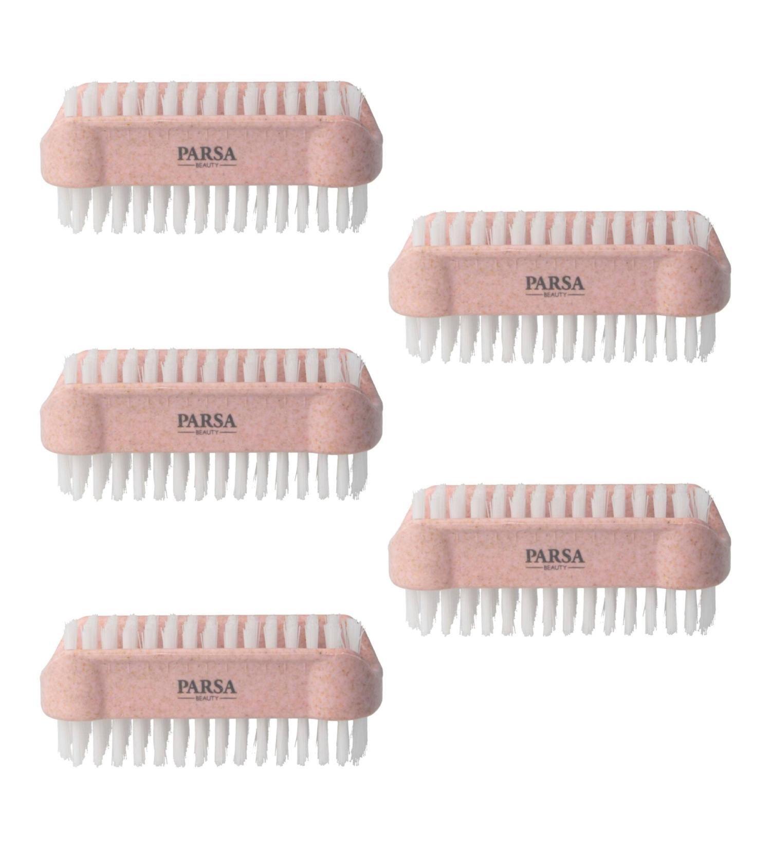 Pack of 5 PARSA Beauty Nature Love Double-Sided Nail Brushes - Pink Hand Washing Brushes for Perfect Nails - Buy Online on GoSupps.com