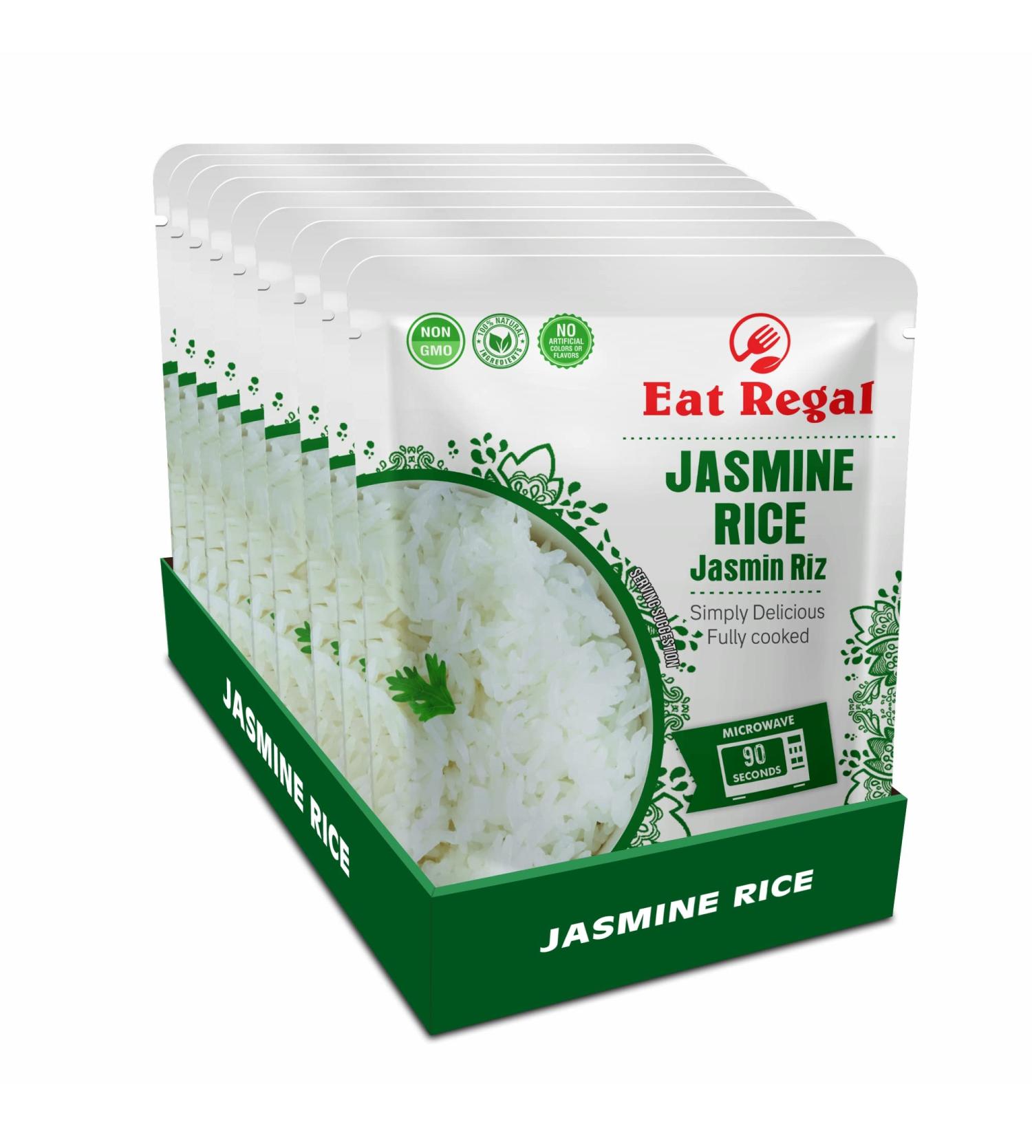 Regal Thai Jasmine Rice Hood & Tray - Ready to Eat in 90 Seconds - Nutritious & Delicious - 8.8 oz (Pack of 8) - Buy Online on GoSupps.com