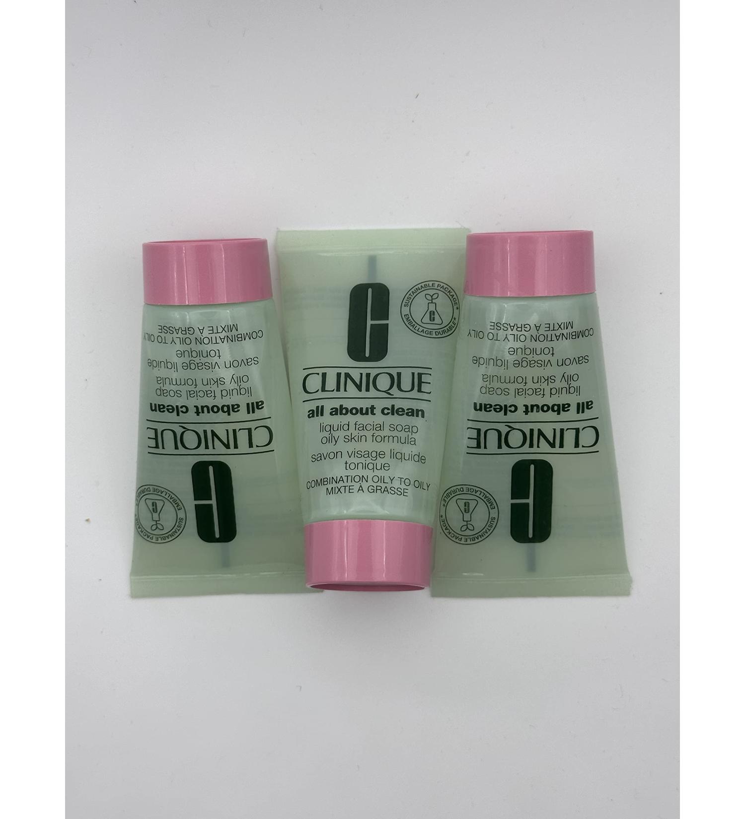 Clinique All About Clean Liquid Facial Soap Oily Skin Formula 1.0 Fl. Oz Each (3 pack) Total 3.0 Fl. Oz