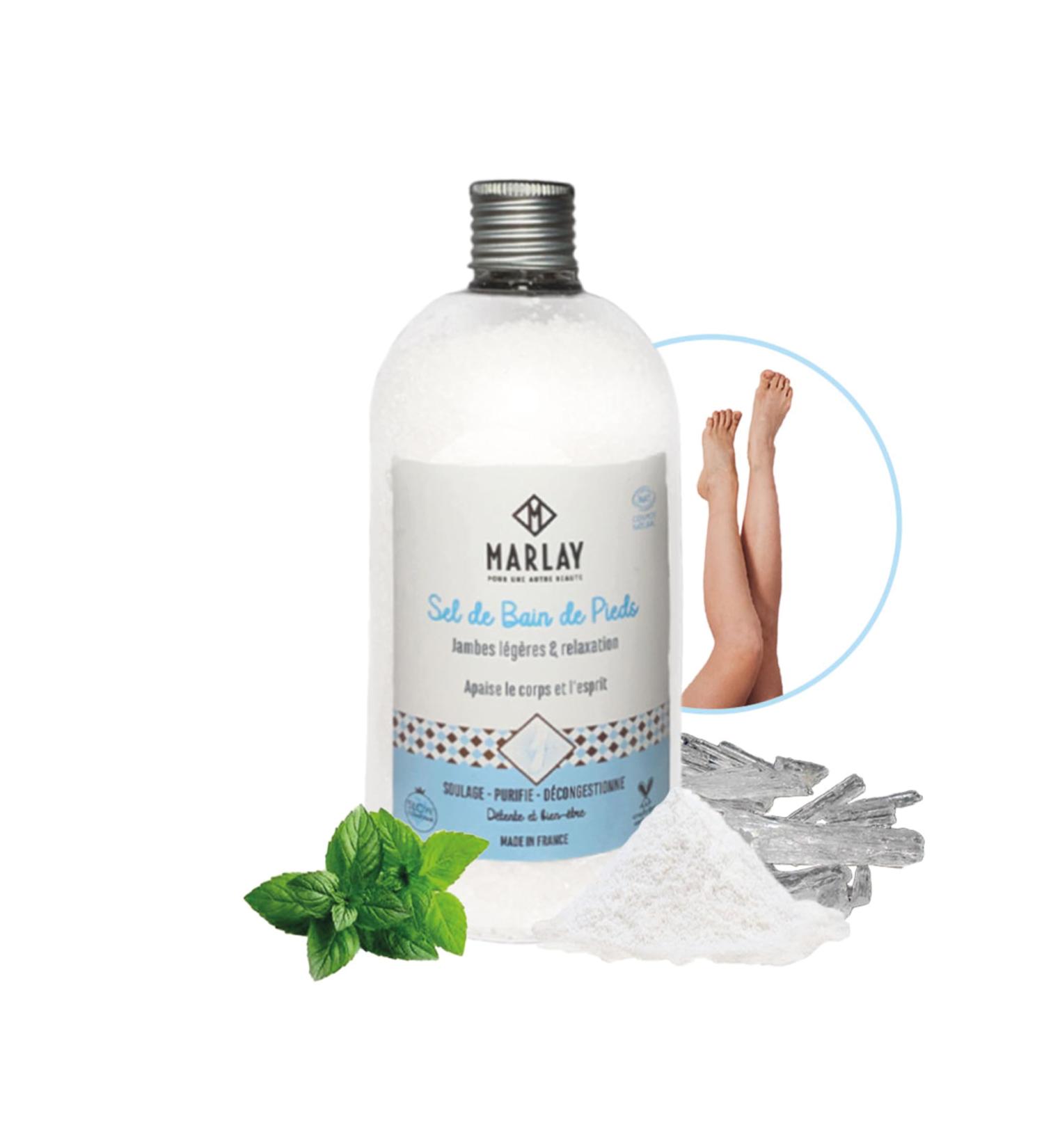 Marlay Cosmetics - Foot Bath Salt 600g - Sea Salt Peppermint & Essential Oils - 100% Natural - Foot & Leg Care - Dry Feet - Spa & Wellness - Made in France - Buy Online on GoSupps.com