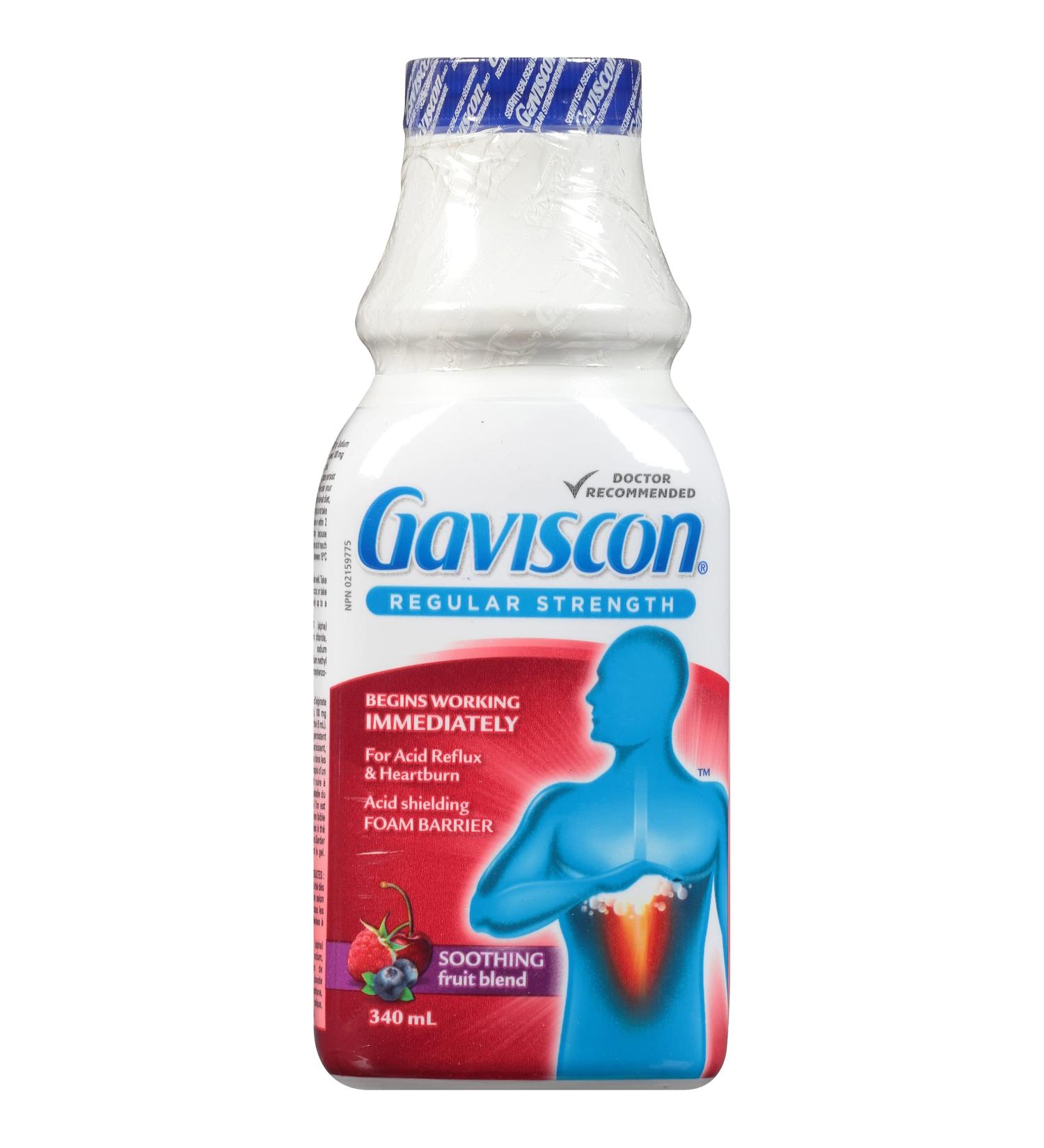 Gaviscon Fruit 340ml - Long-Lasting Acid Reflux & Heartburn Relief - Buy Online on GoSupps.com