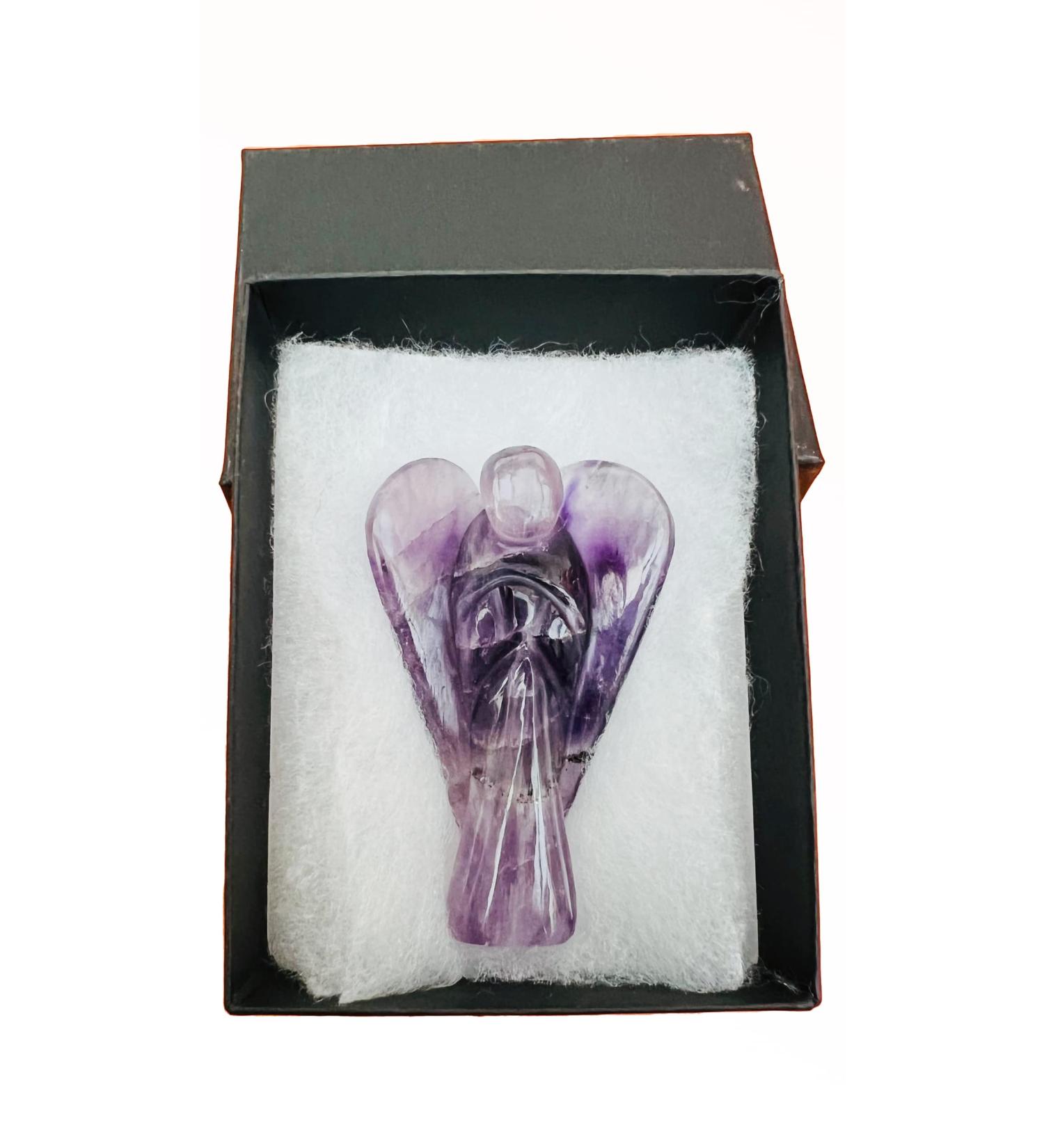 Yashcrystals Crystal Healing Gemstone Pocket Guardian Angels Reiki Powers 45mm to 50mm(Approx 2") Hand Carved (Amethyst)