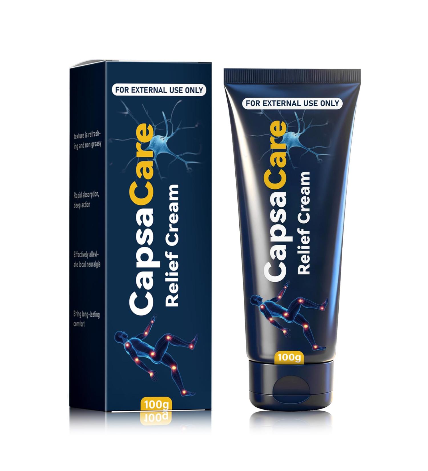 Capsacare Neuropathy Relief Cream with Arnica Menthol MSM and Glucosamine for Body Joint Areas Feet Hands Legs Muscles Joints and Waist 100g - Buy Online on GoSupps.com