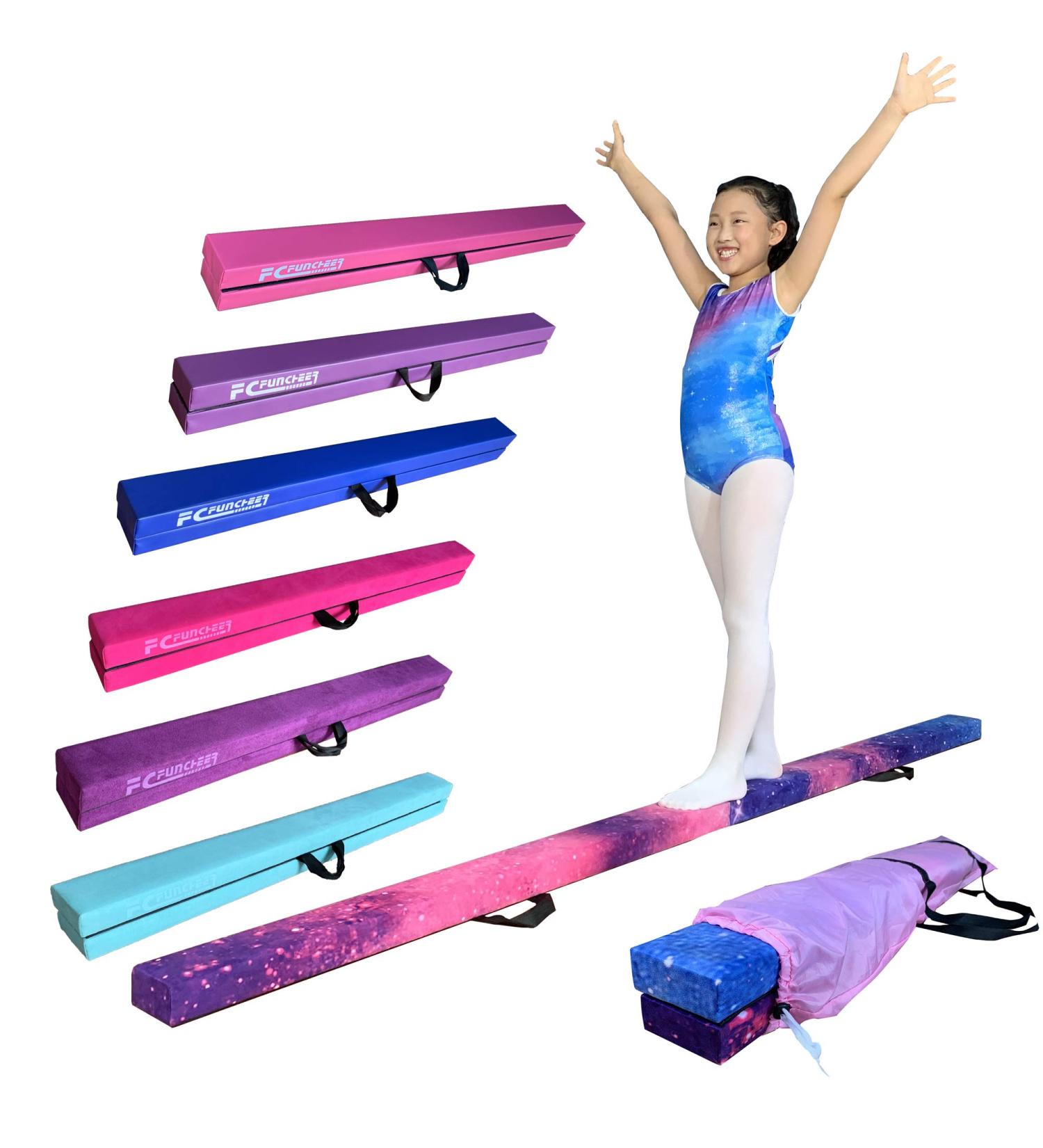 FC FUNCHEER 8FT Folding Gymnastic Beam | Anti-Slip Bottom | Carrying Handle | Wood Core | Magic Star Design - Buy Online on GoSupps.com