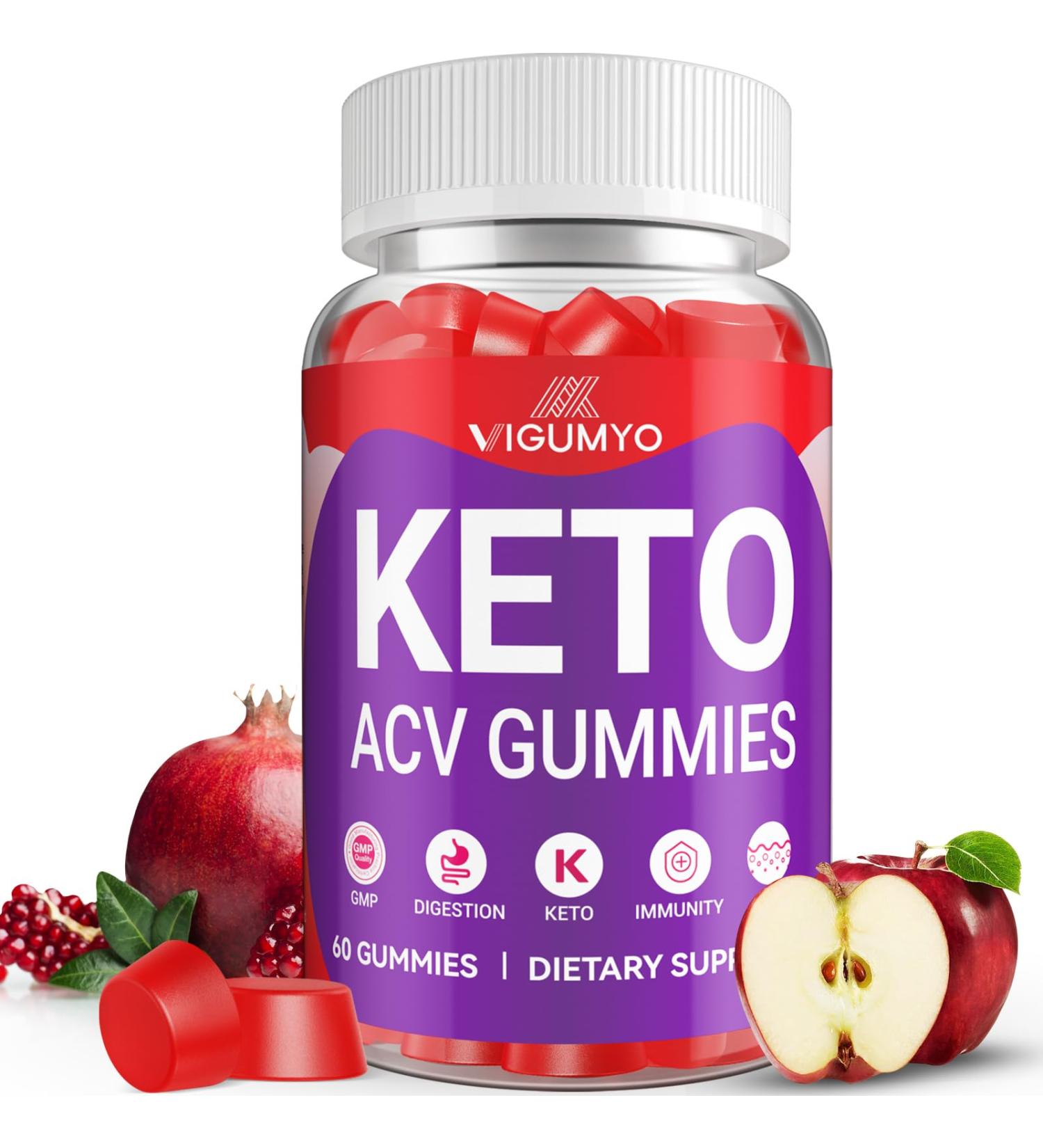 Organic Apple Cider Vinegar Gummies - Detox & Keto Friendly - Advanced Formula with Pomegranate & Beet Juice - 60 Count - Buy Online on GoSupps.com