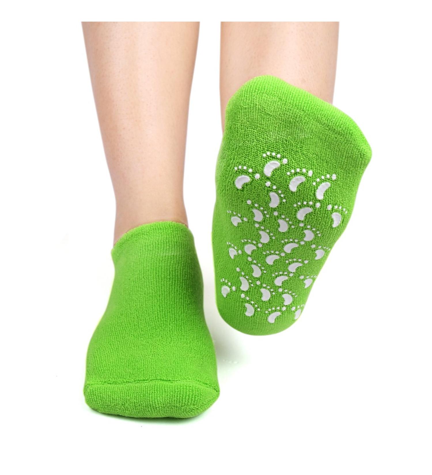 Moisture Exfoliating Treatment Non-Slip Gel Socks Green | Sourcing Map | 1 Pair International Shipping Available - Buy Online on GoSupps.com